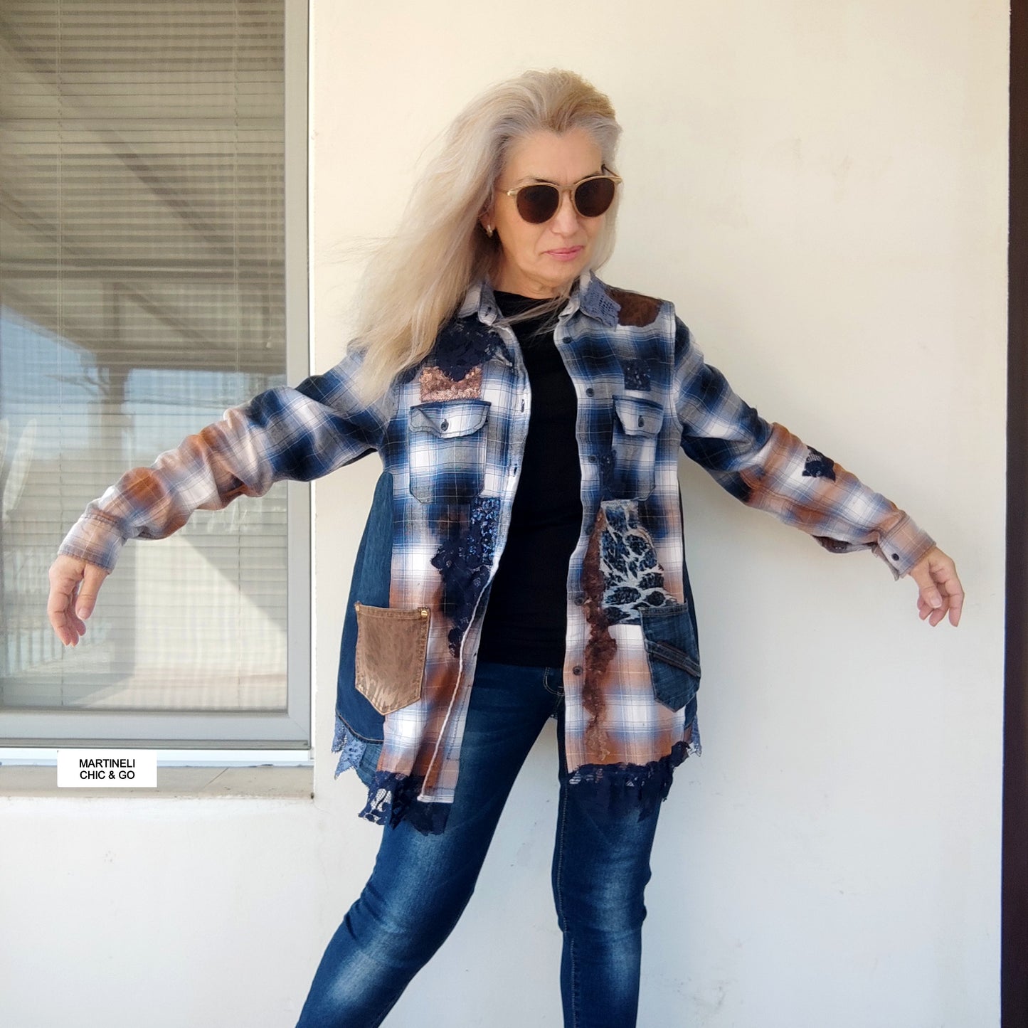 Denim Duster Dress,M/L Boho Shirt Dress,Embroidered Dress