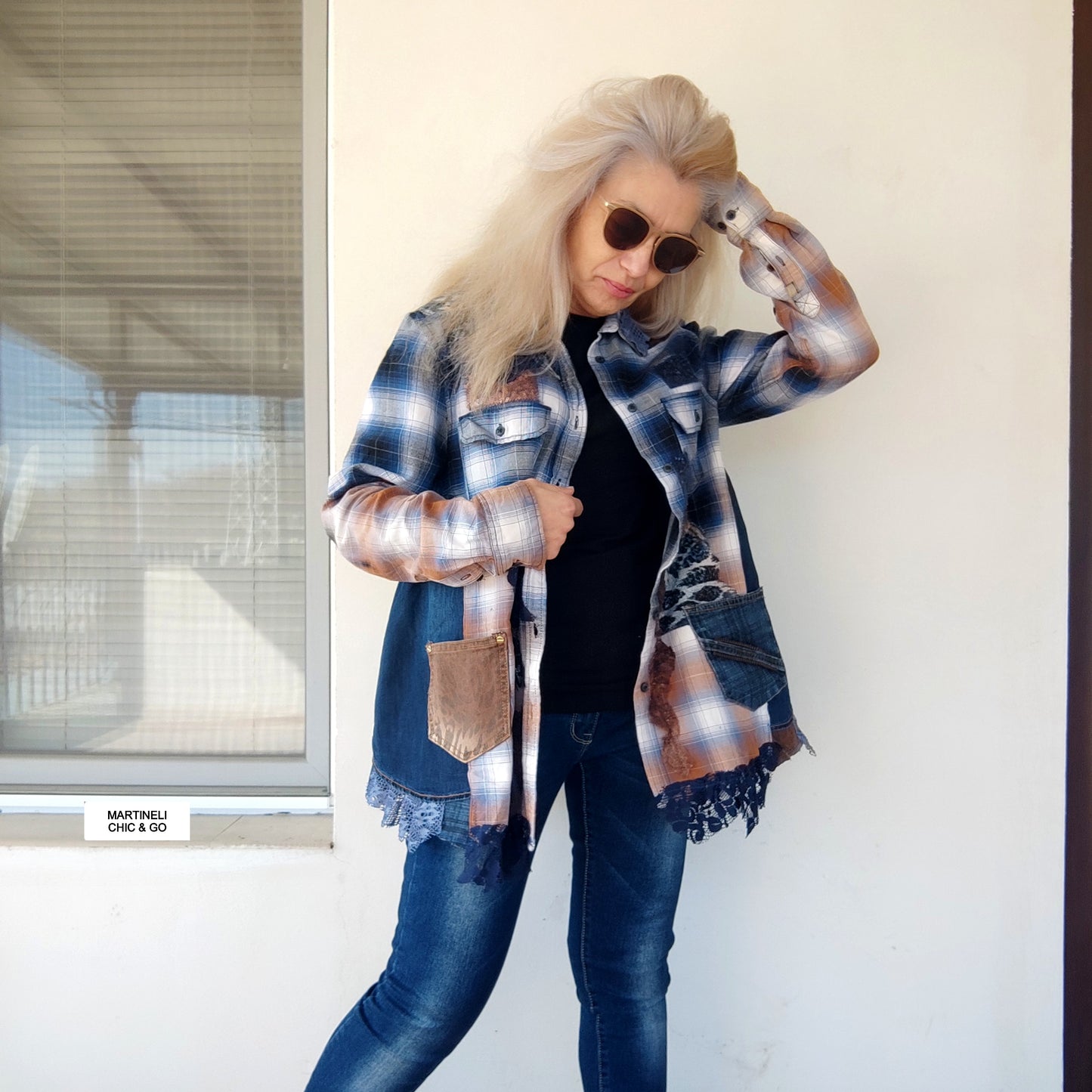Denim Duster Dress,M/L Boho Shirt Dress,Embroidered Dress