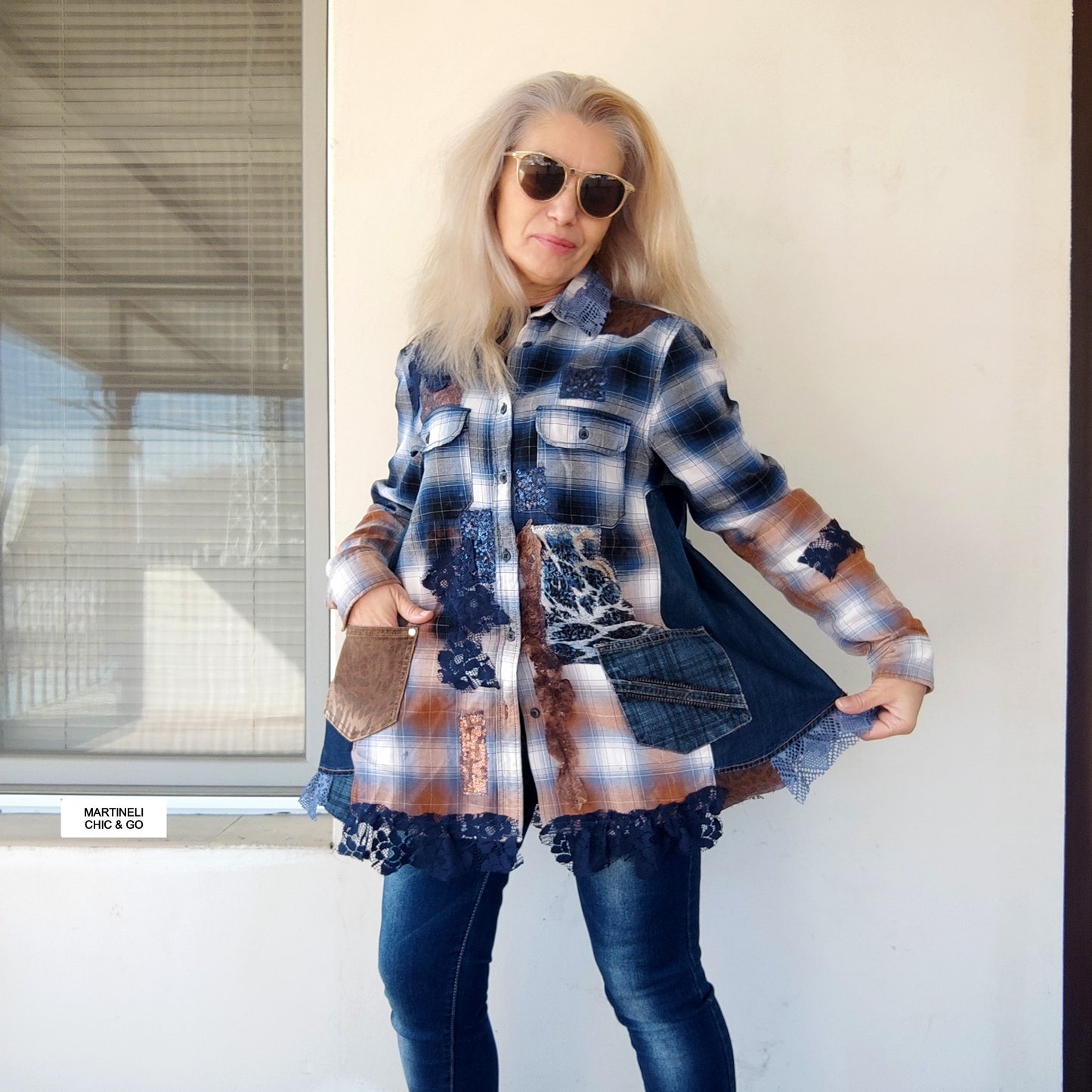 Denim Duster Dress,M/L Boho Shirt Dress,Embroidered Dress