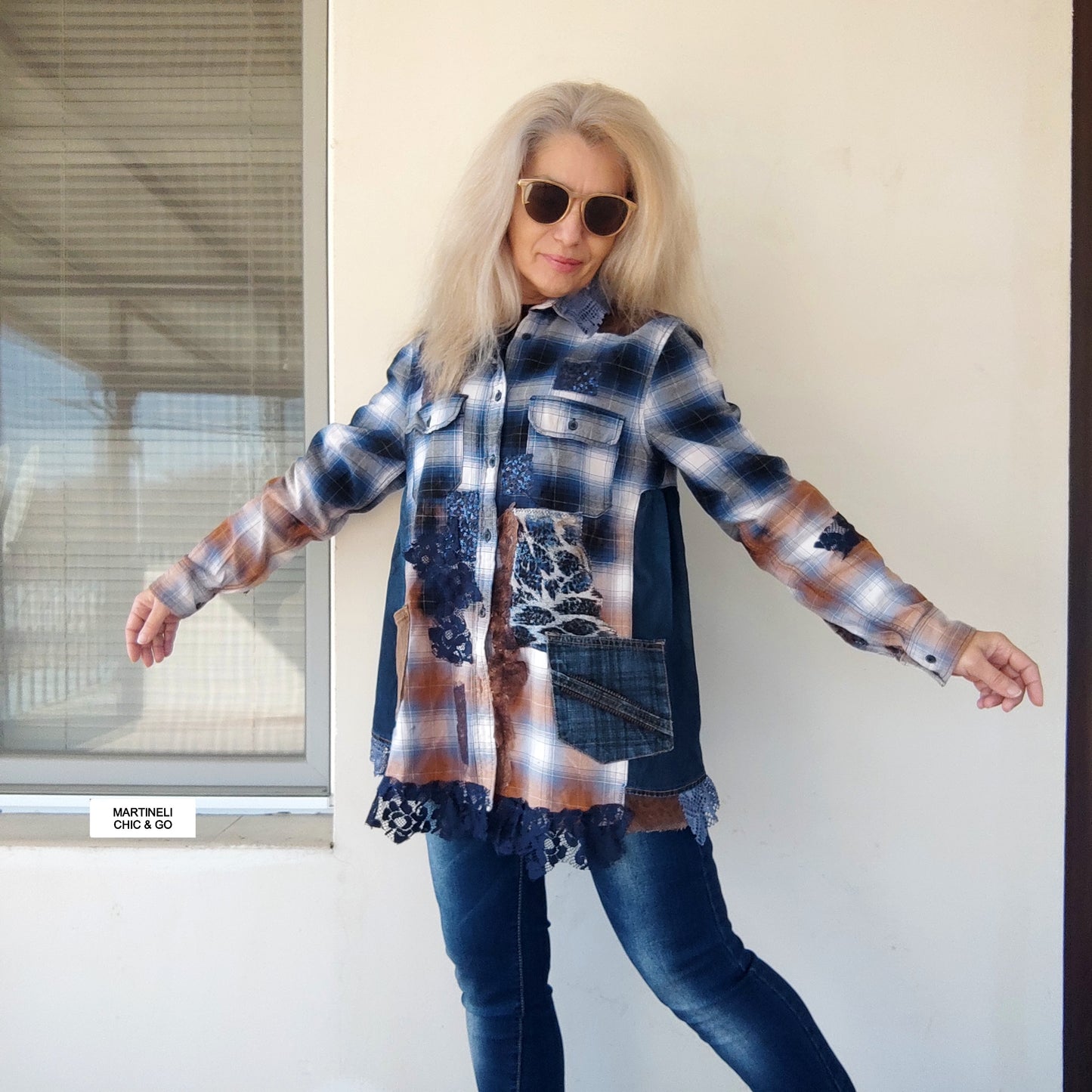 Denim Duster Dress,M/L Boho Shirt Dress,Embroidered Dress