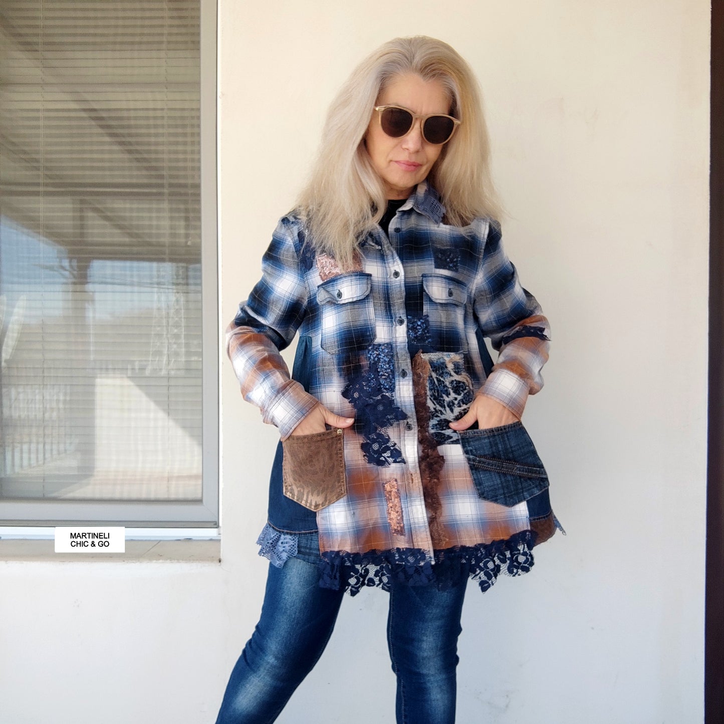 Denim Duster Dress,M/L Boho Shirt Dress,Embroidered Dress