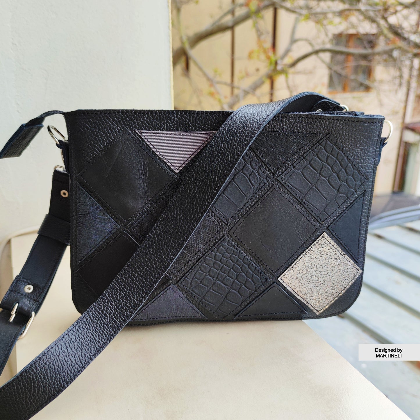 Black Leather Shoulder Bag Luxury Mini Leather Crossbody Bag Elegant Bag