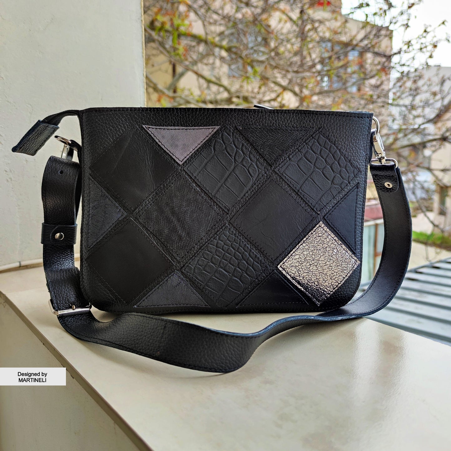 Black Leather Shoulder Bag Luxury Mini Leather Crossbody Bag Elegant Bag