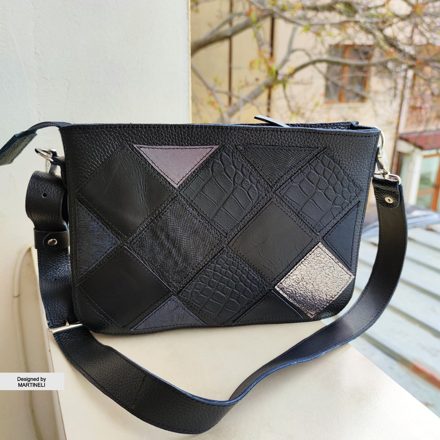 Black Leather Shoulder Bag Luxury Mini Leather Crossbody Bag Elegant Bag