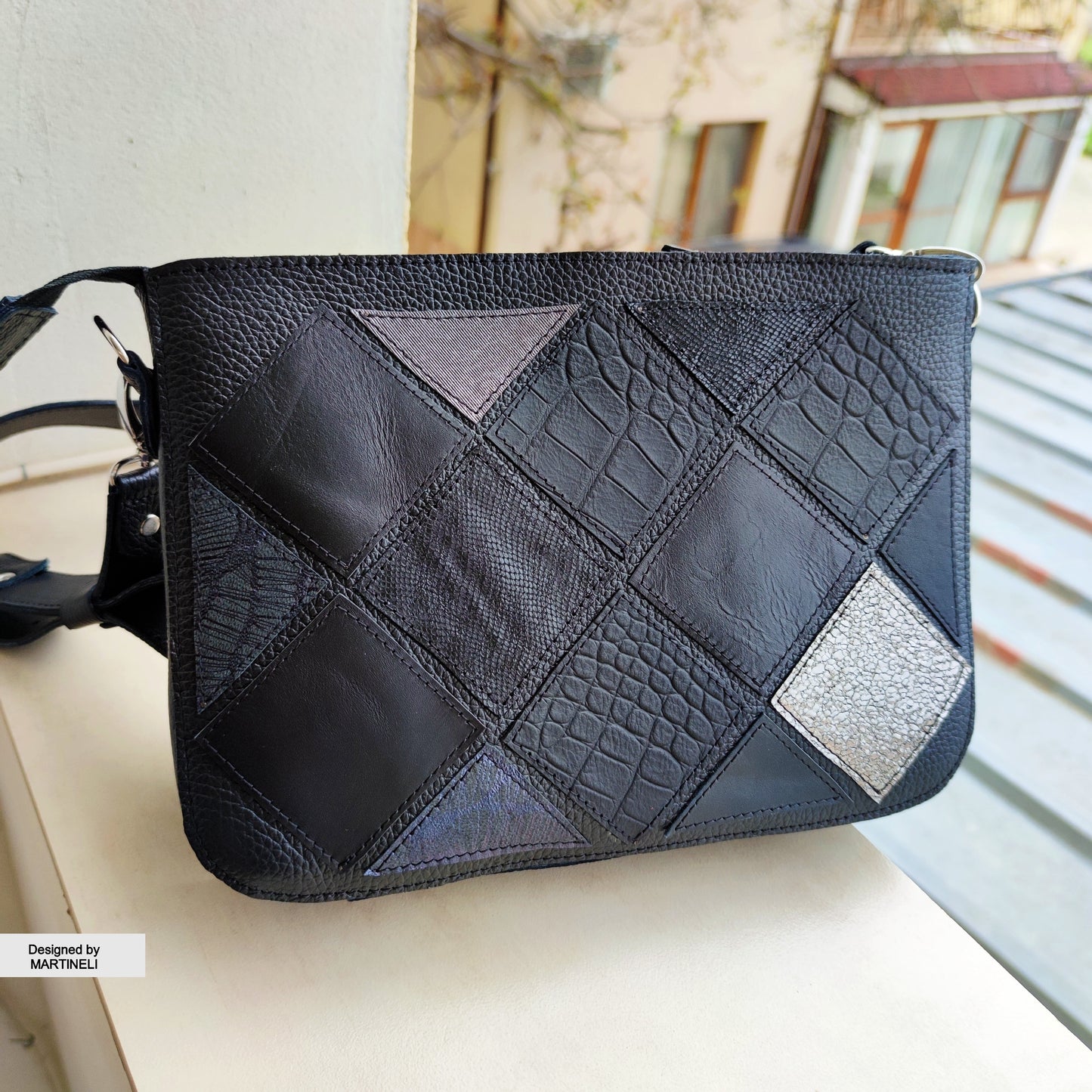 Black Leather Shoulder Bag Luxury Mini Leather Crossbody Bag Elegant Bag