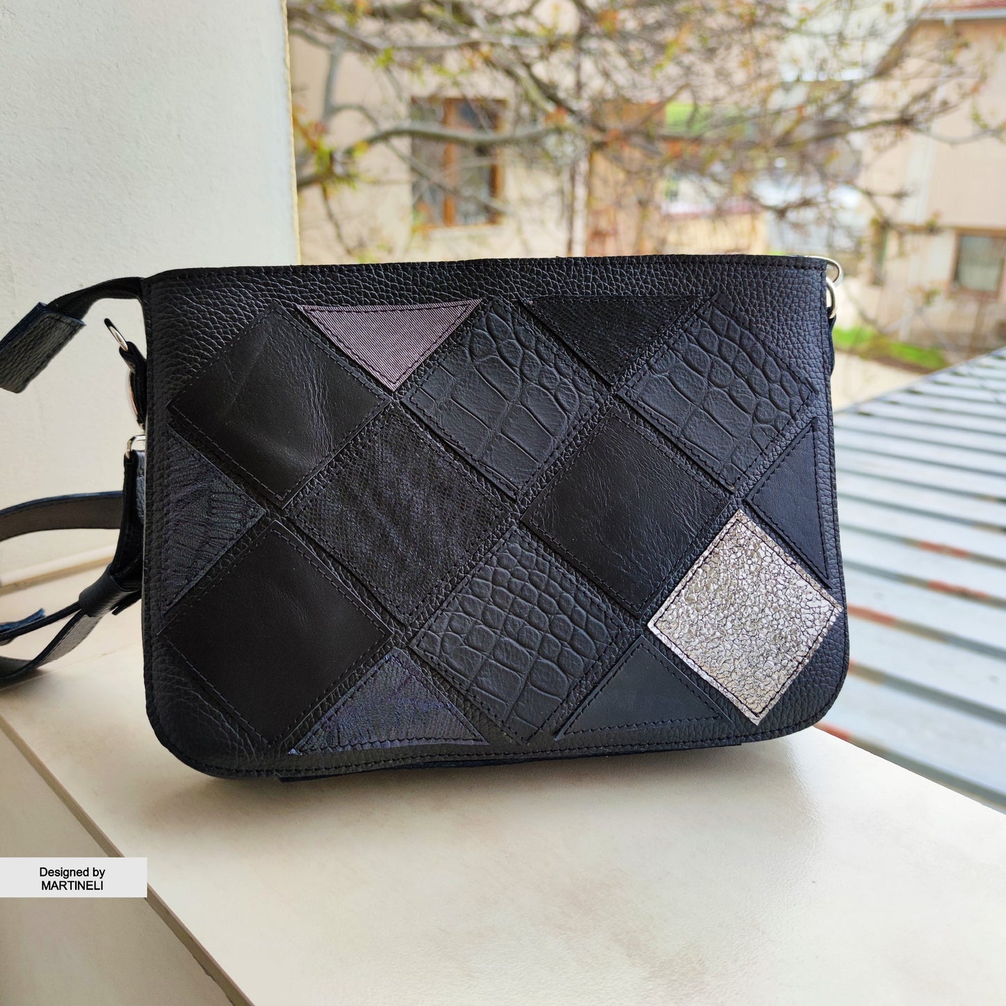 Black Leather Shoulder Bag Luxury Mini Leather Crossbody Bag Elegant Bag