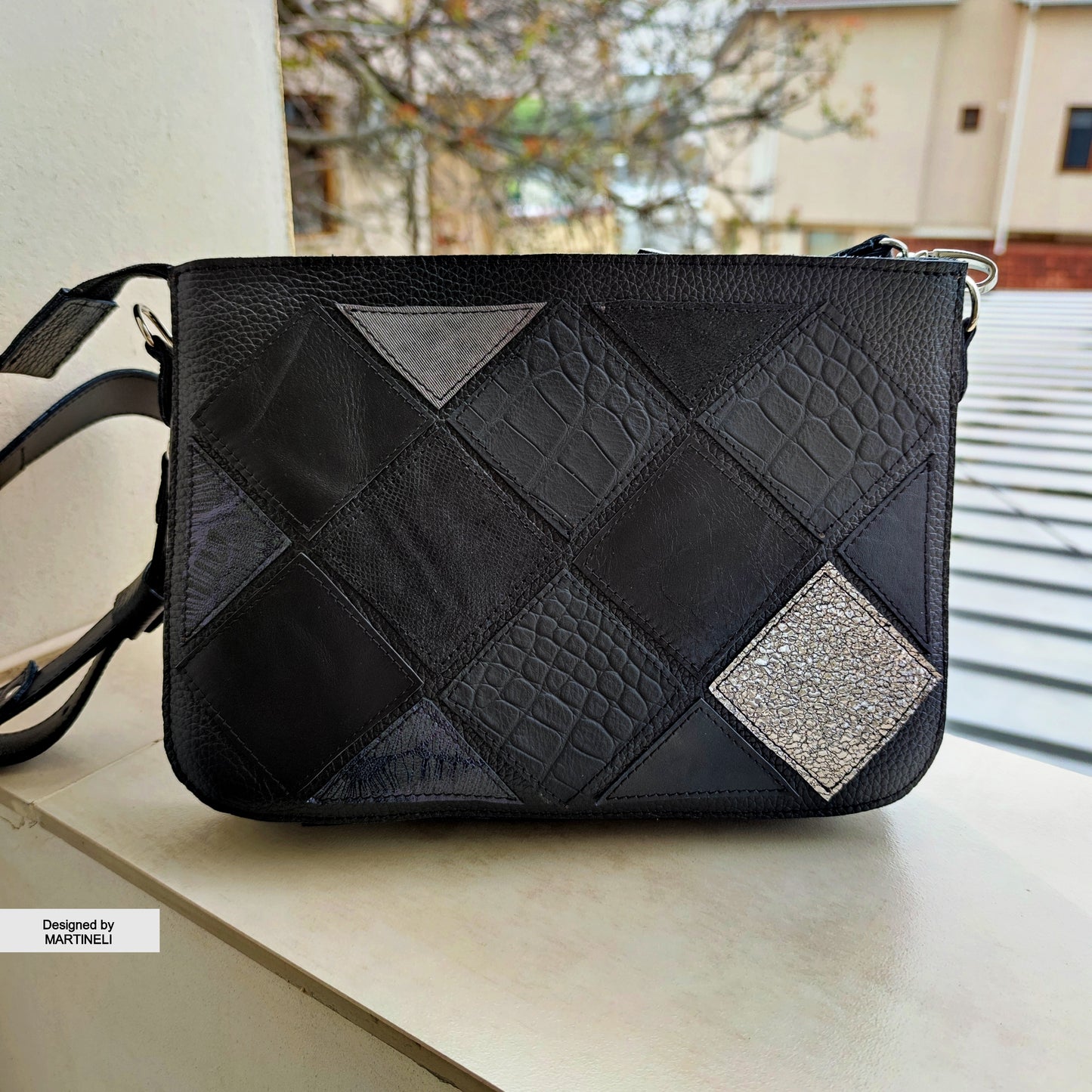 Black Leather Shoulder Bag Luxury Mini Leather Crossbody Bag Elegant Bag