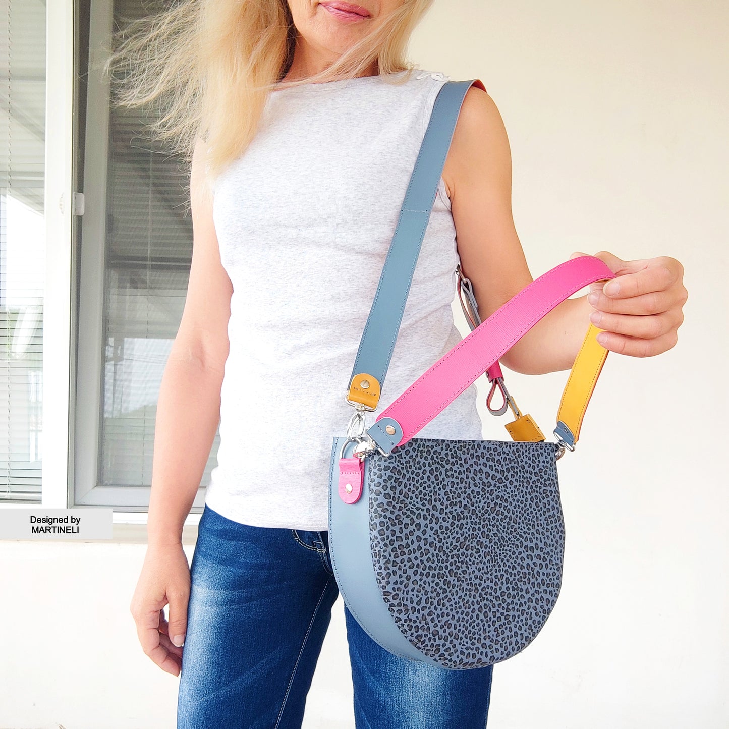 Animal Print Leather Bag-Elegant Shoulder Bag,Artsy Leather Crossbody Purse Handcrafted Everyday Bag Stylish Bag Luxury Colorful Medium Bag