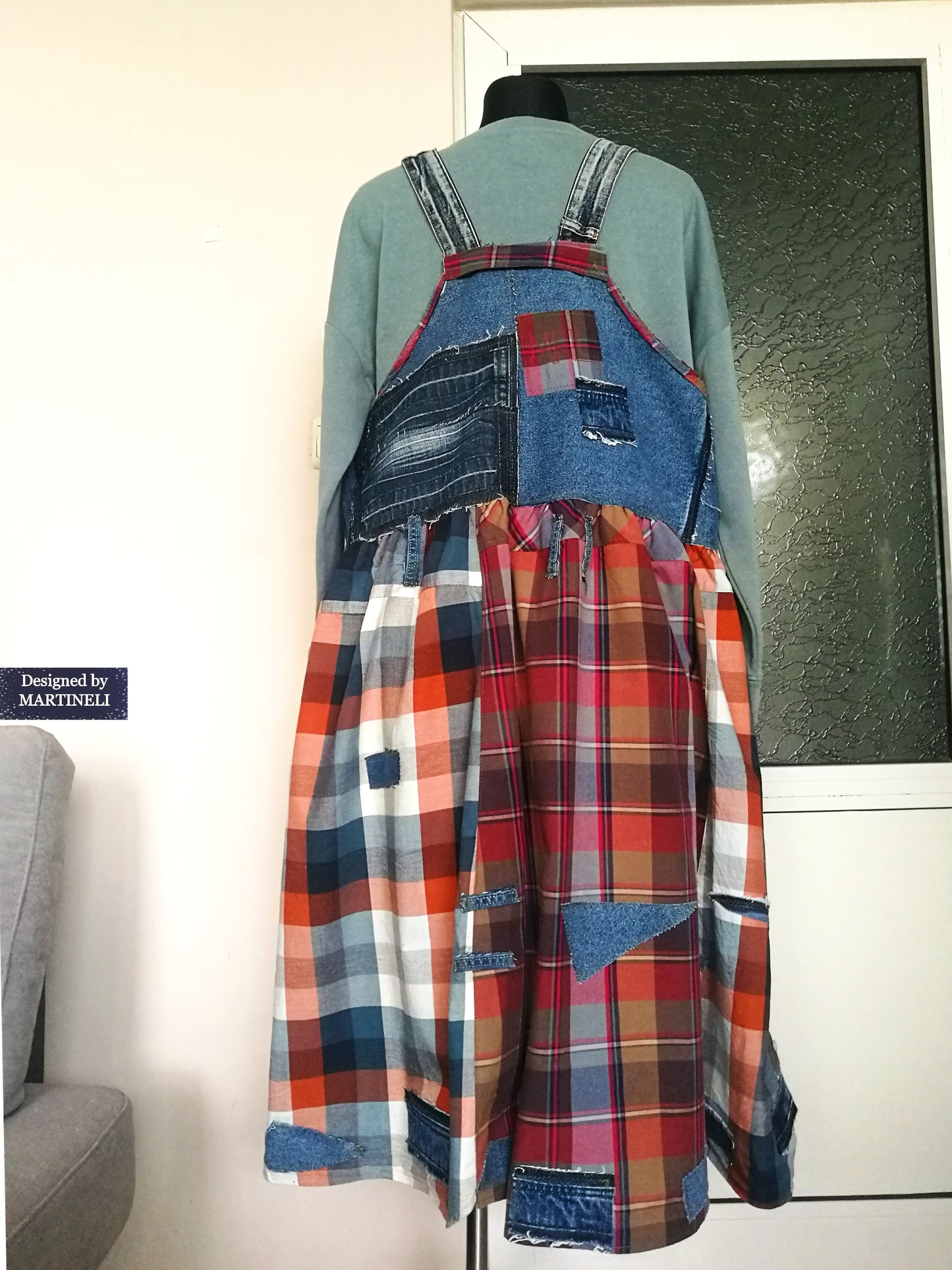 Plus Size Denim Overall Dress 3XL Long Pinafore Dress