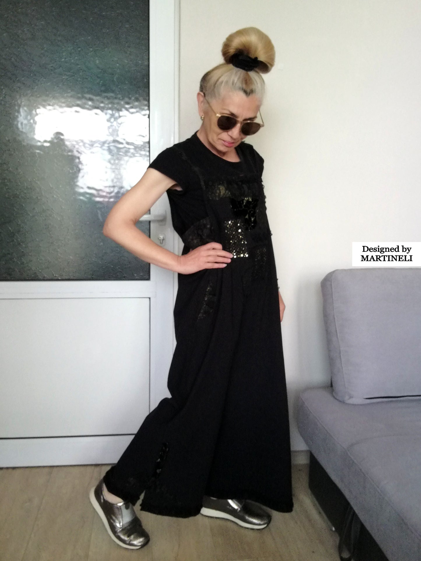 Plus Size Black Jumpsuit XL/2XL Loose Summer Overall