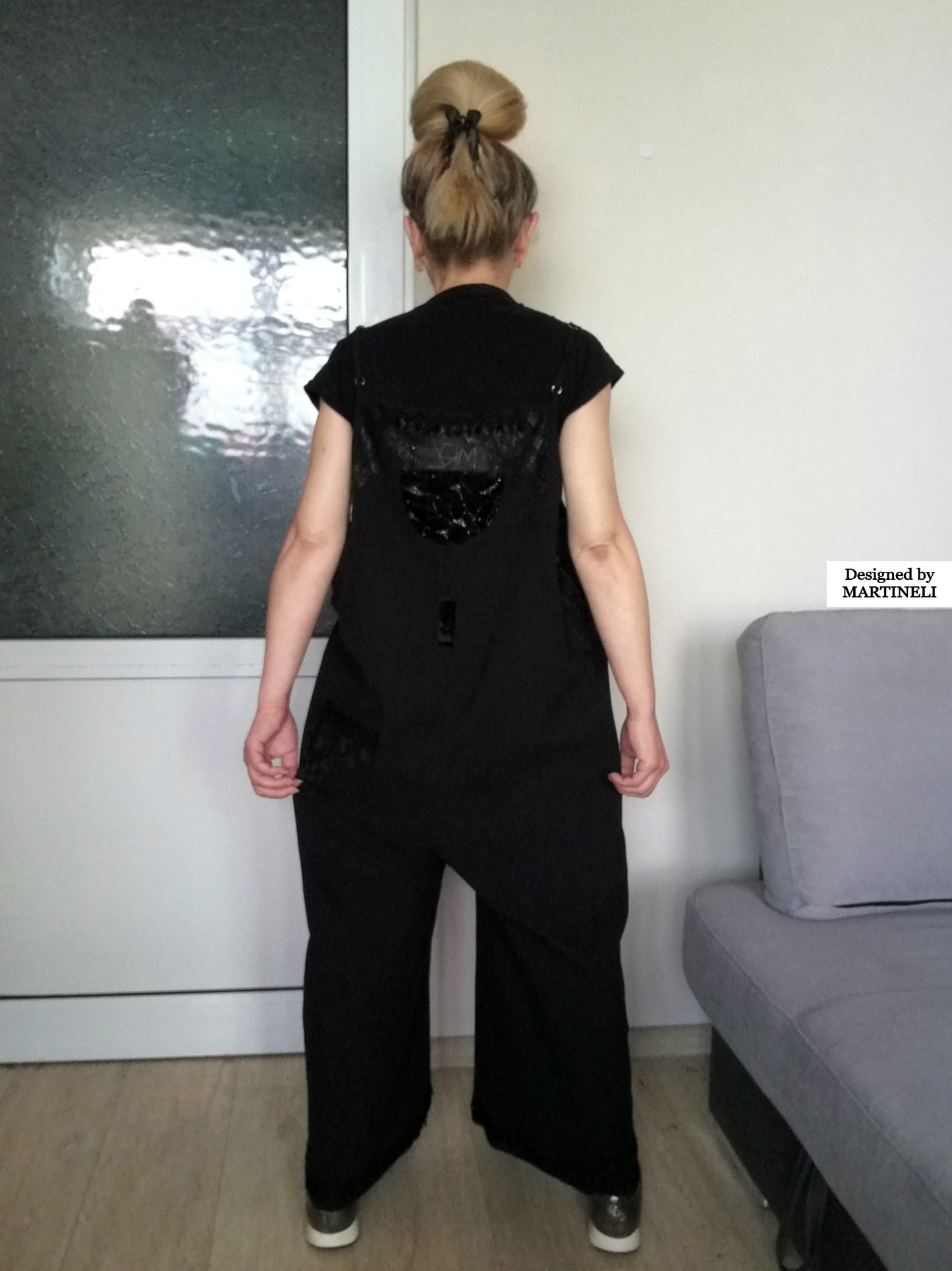 Plus Size Black Jumpsuit XL/2XL Loose Summer Overall
