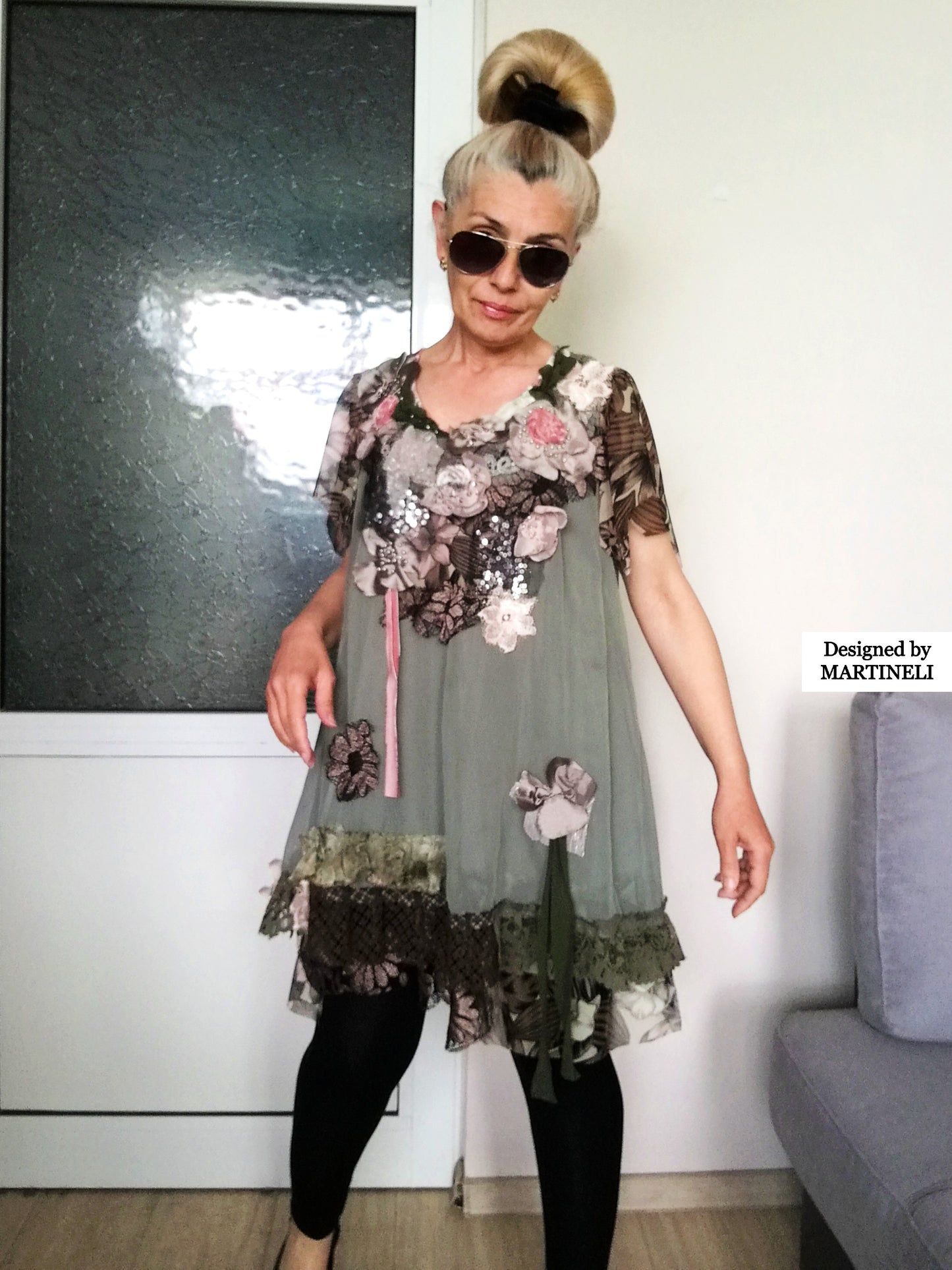 Boho Summer Dress XL Embroidered Floral Dress for Women