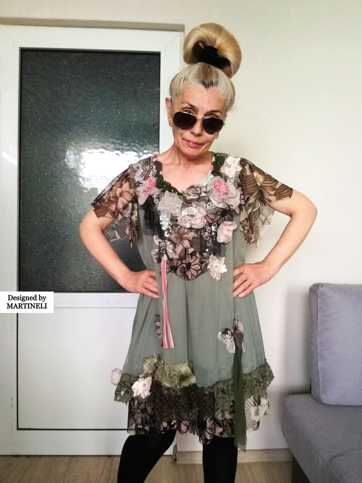 Boho Summer Dress XL Embroidered Floral Dress for Women