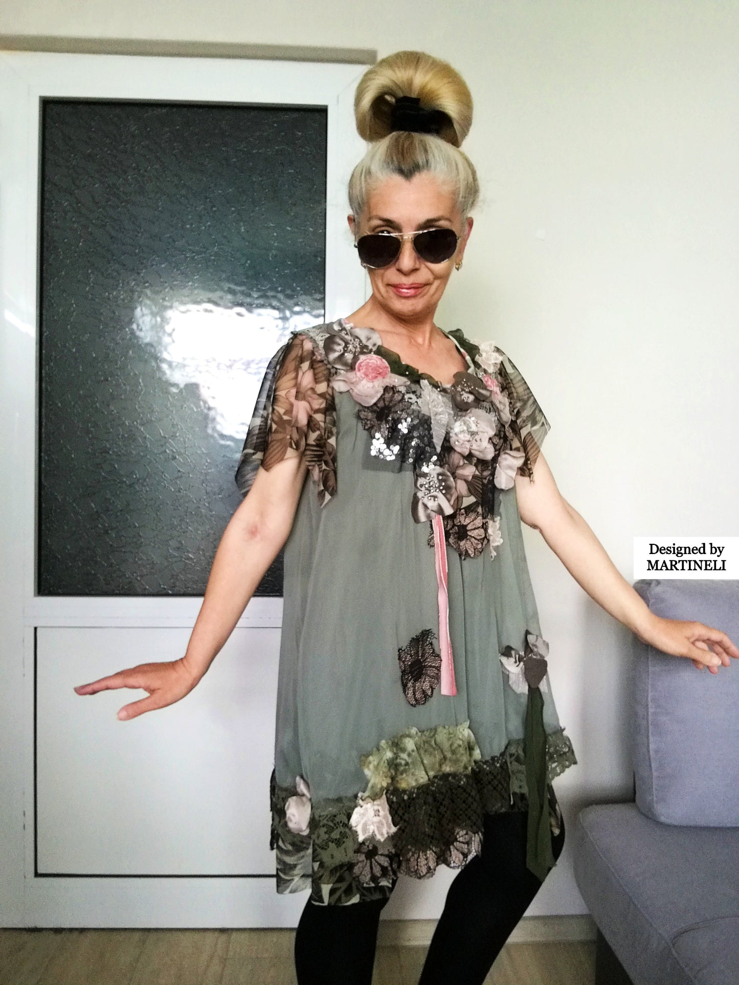 Boho Summer Dress XL Embroidered Floral Dress for Women