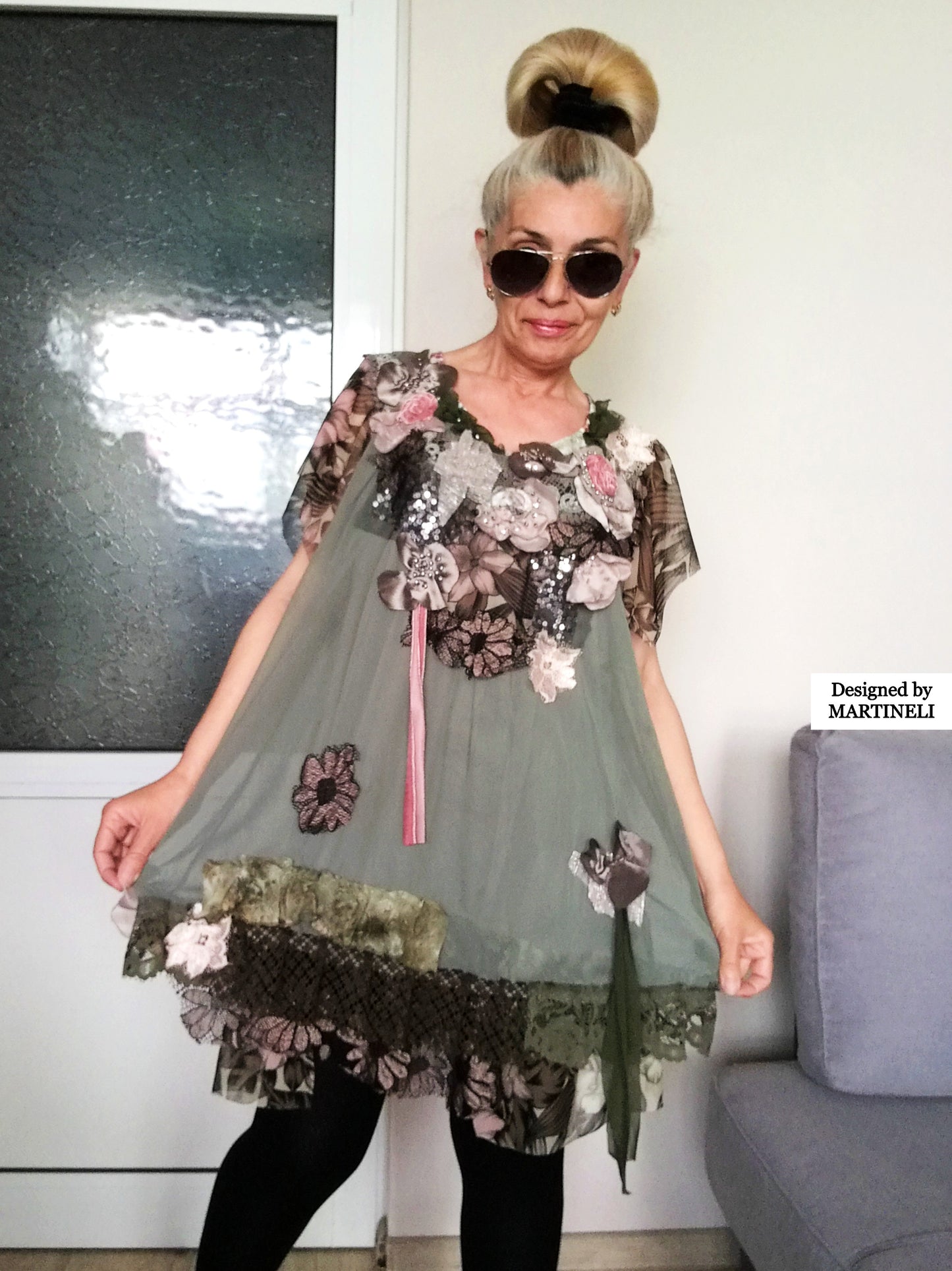 Boho Summer Dress XL Embroidered Floral Dress for Women