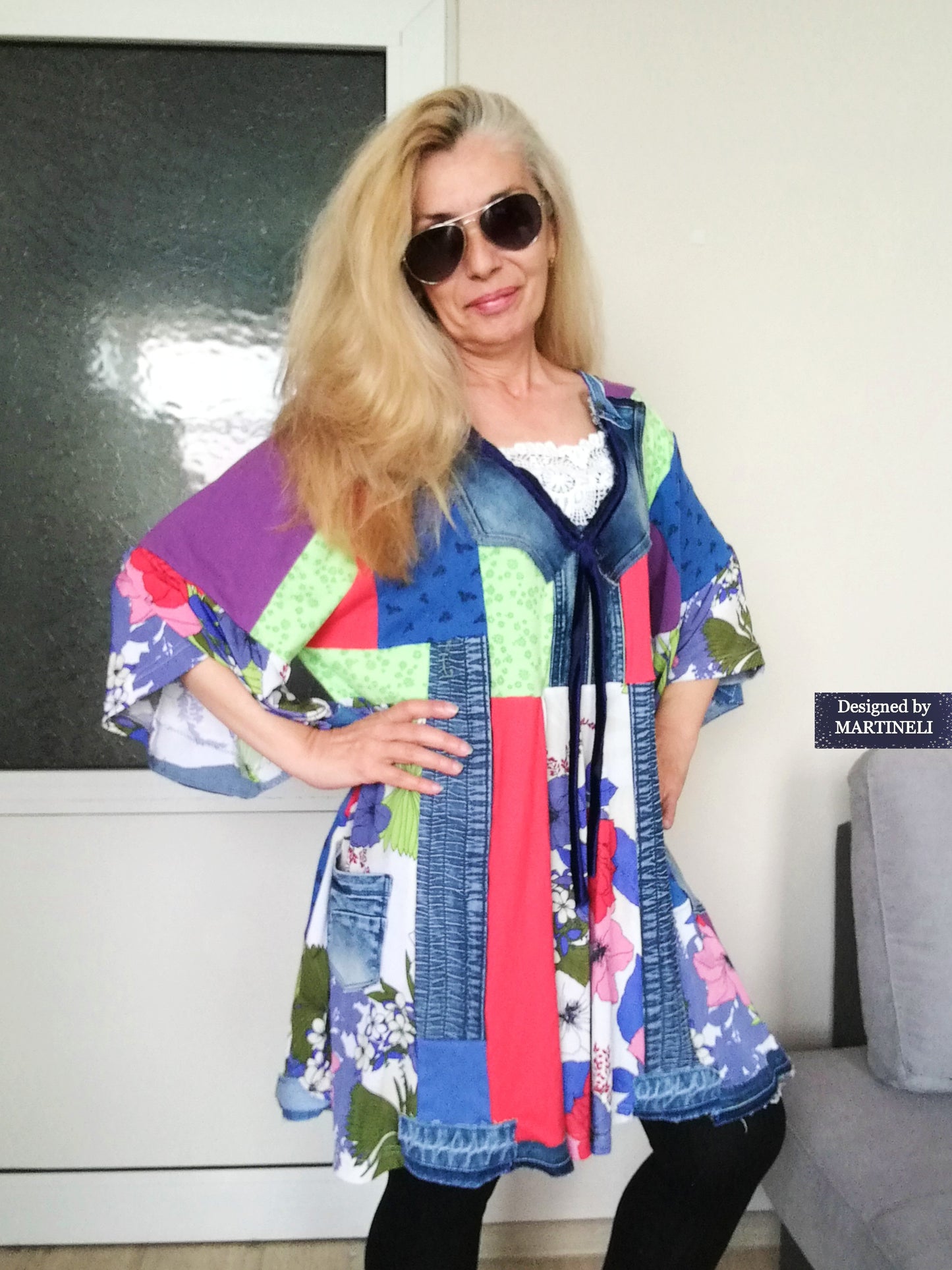 Plus Size Floral Dress 3XL Maxi Summer Denim Dress