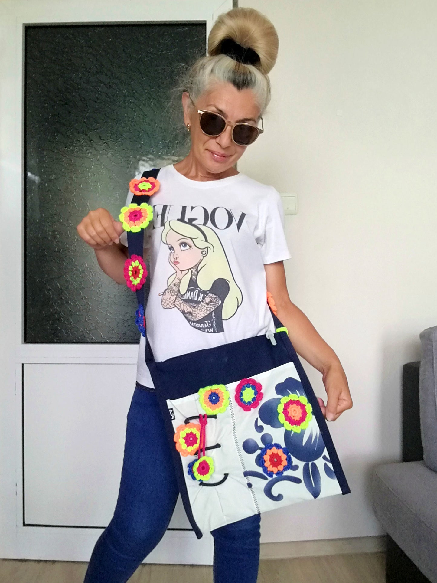 Water Proof Canvas Shoulder Bag FILA ORIGINAL Crossbody Bag