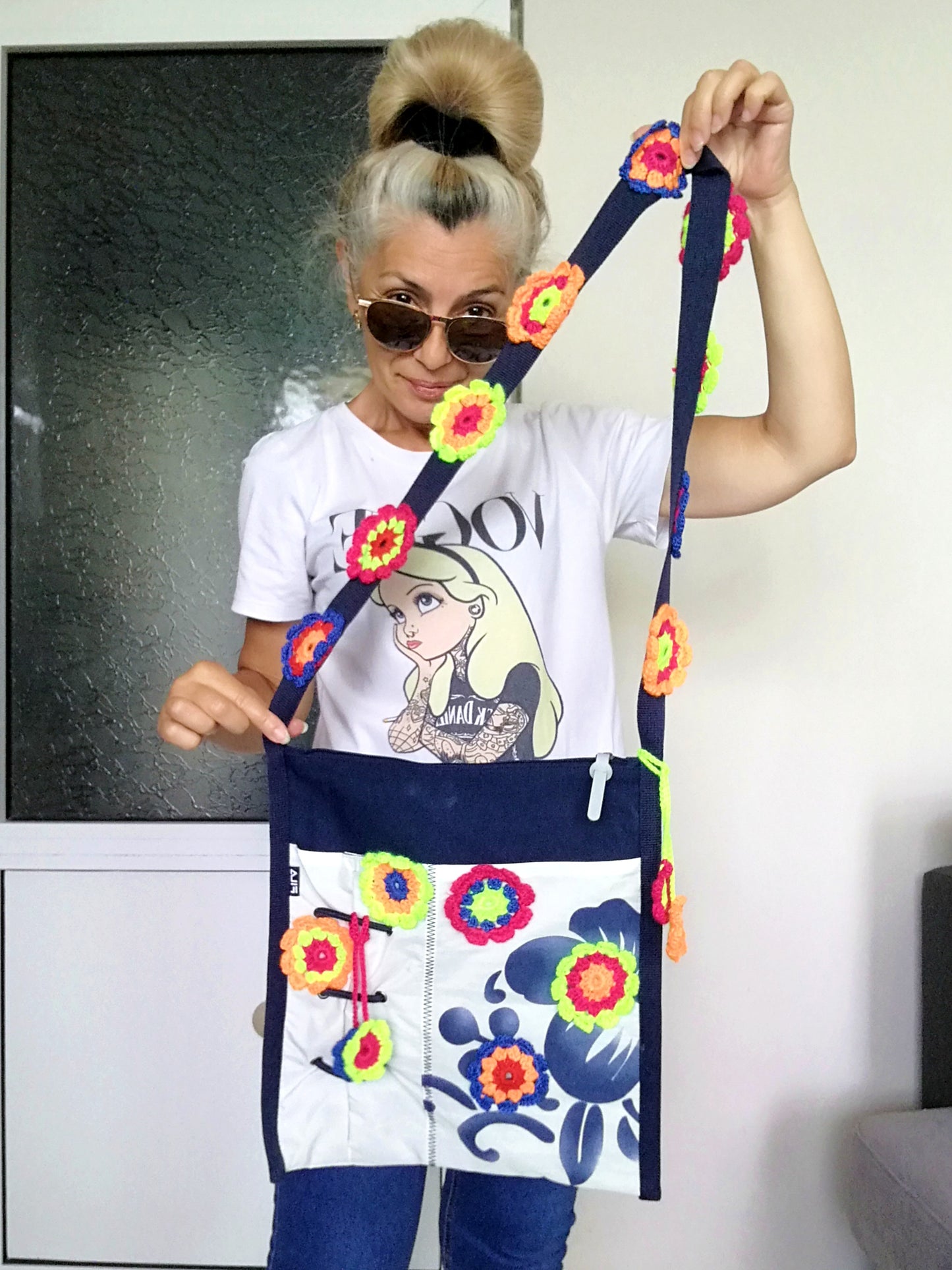 Water Proof Canvas Shoulder Bag FILA ORIGINAL Crossbody Bag