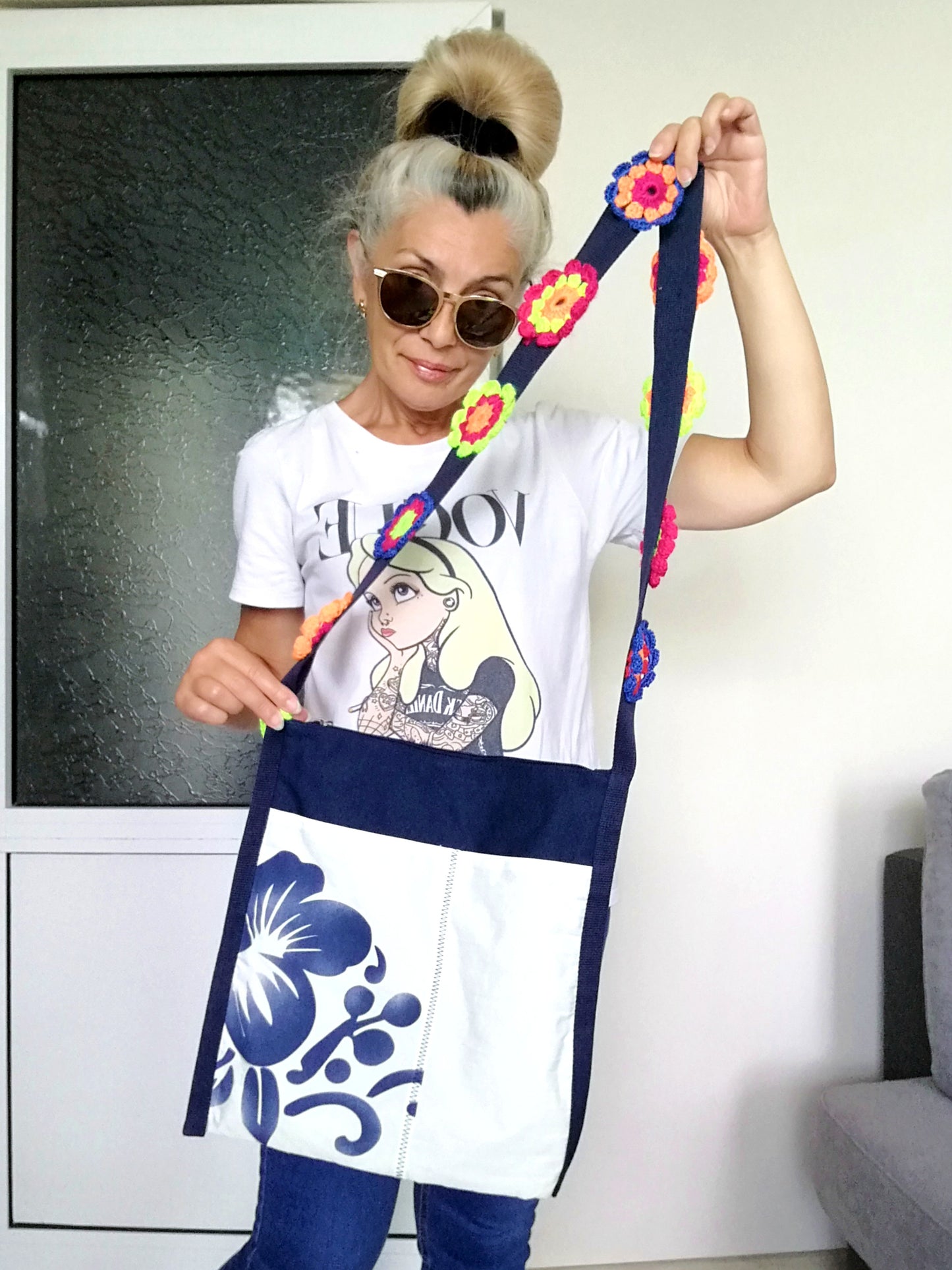 Water Proof Canvas Shoulder Bag FILA ORIGINAL Crossbody Bag