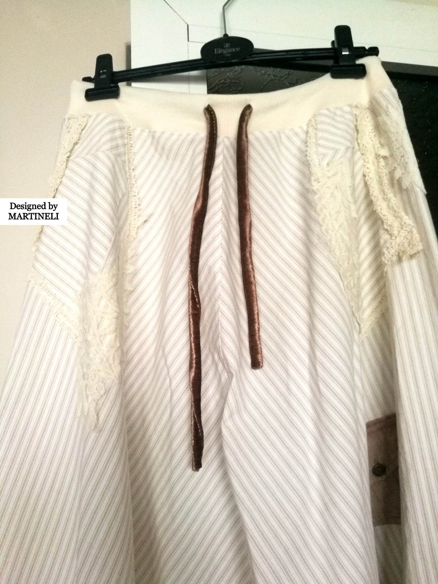 White Drop Crotch Pants For Women M/XL Boho Harem Pants