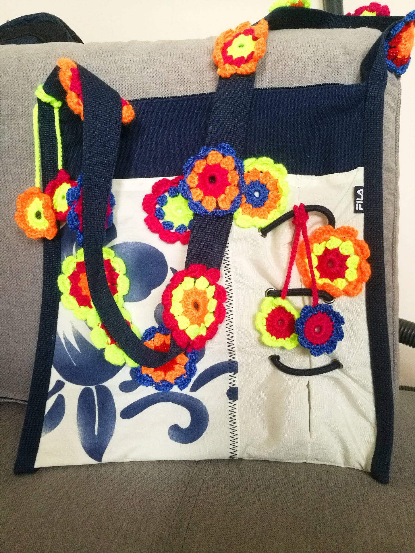 Water Proof Canvas Shoulder Bag FILA ORIGINAL Crossbody Bag