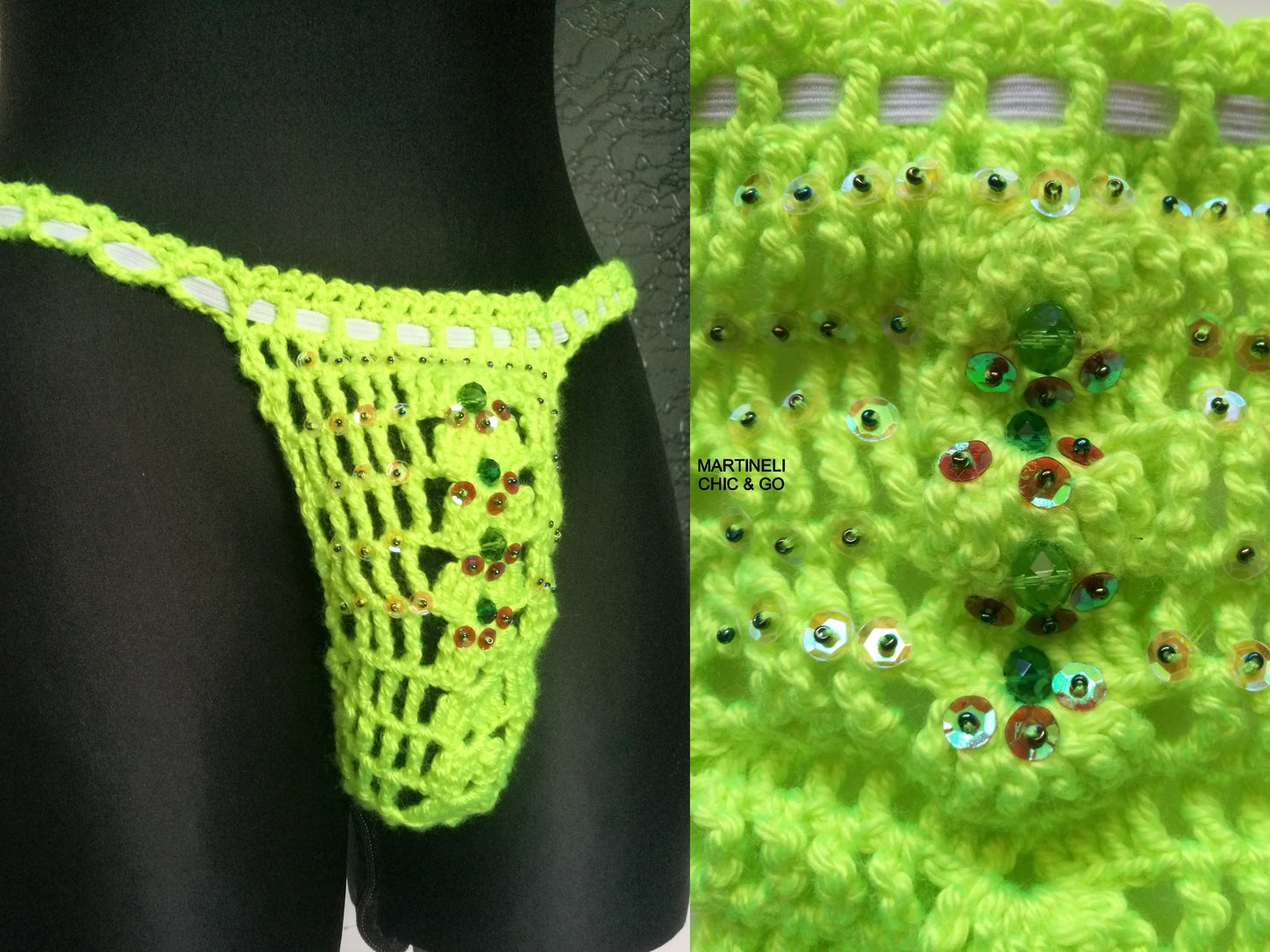 Sexy Man Thong XL Neon Green Thong For Men Erotic Underwear Men