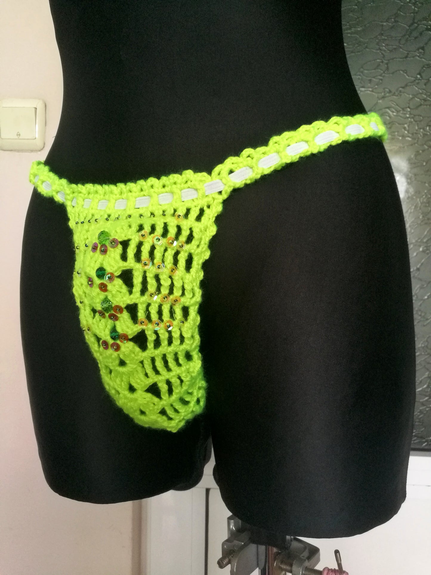 Sexy Man Thong XL Neon Green Thong For Men Erotic Underwear Men
