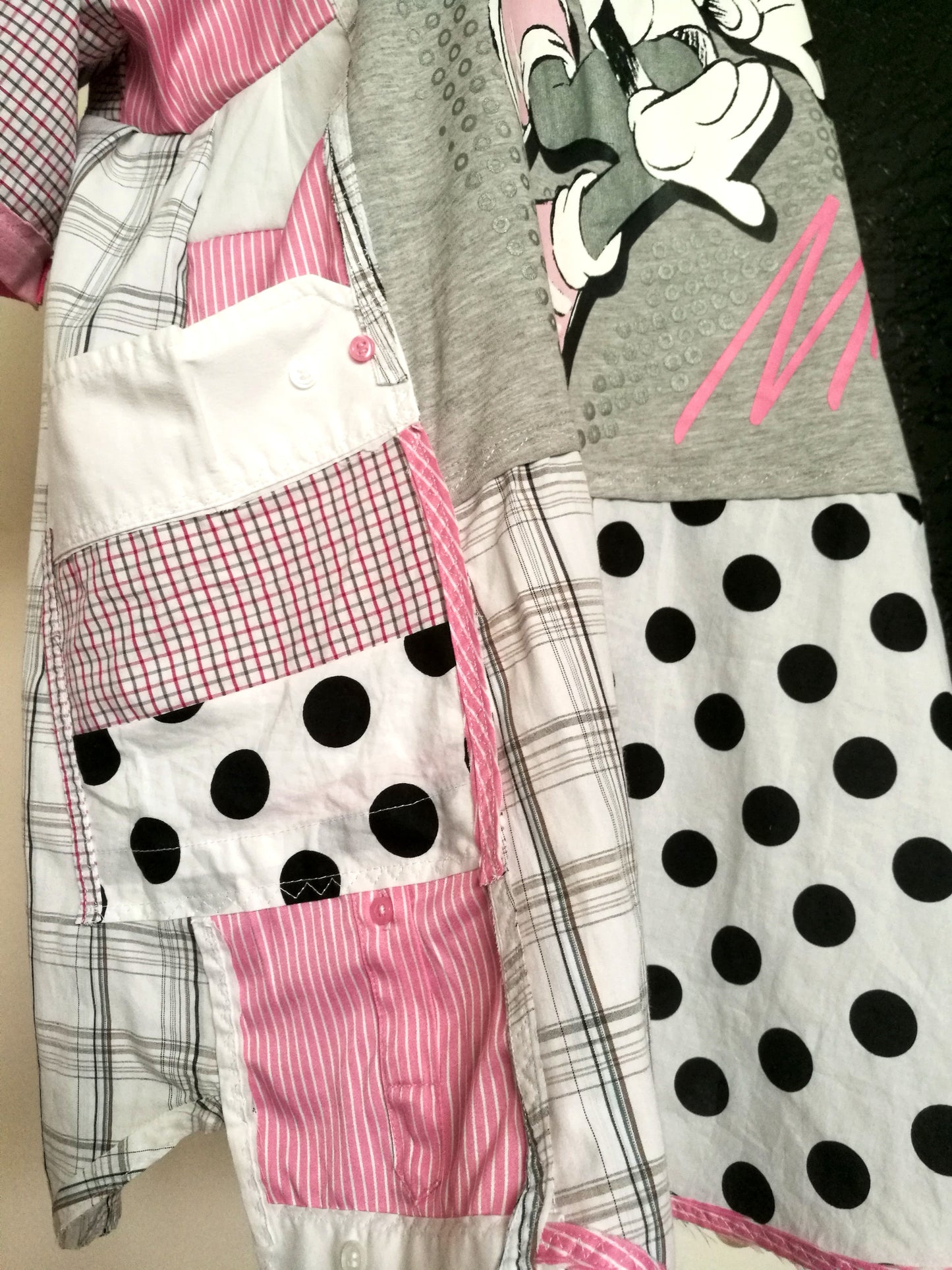 Plus Size Minnie Mouse Dress 3XL Boho Pink Shirt Dress For Women