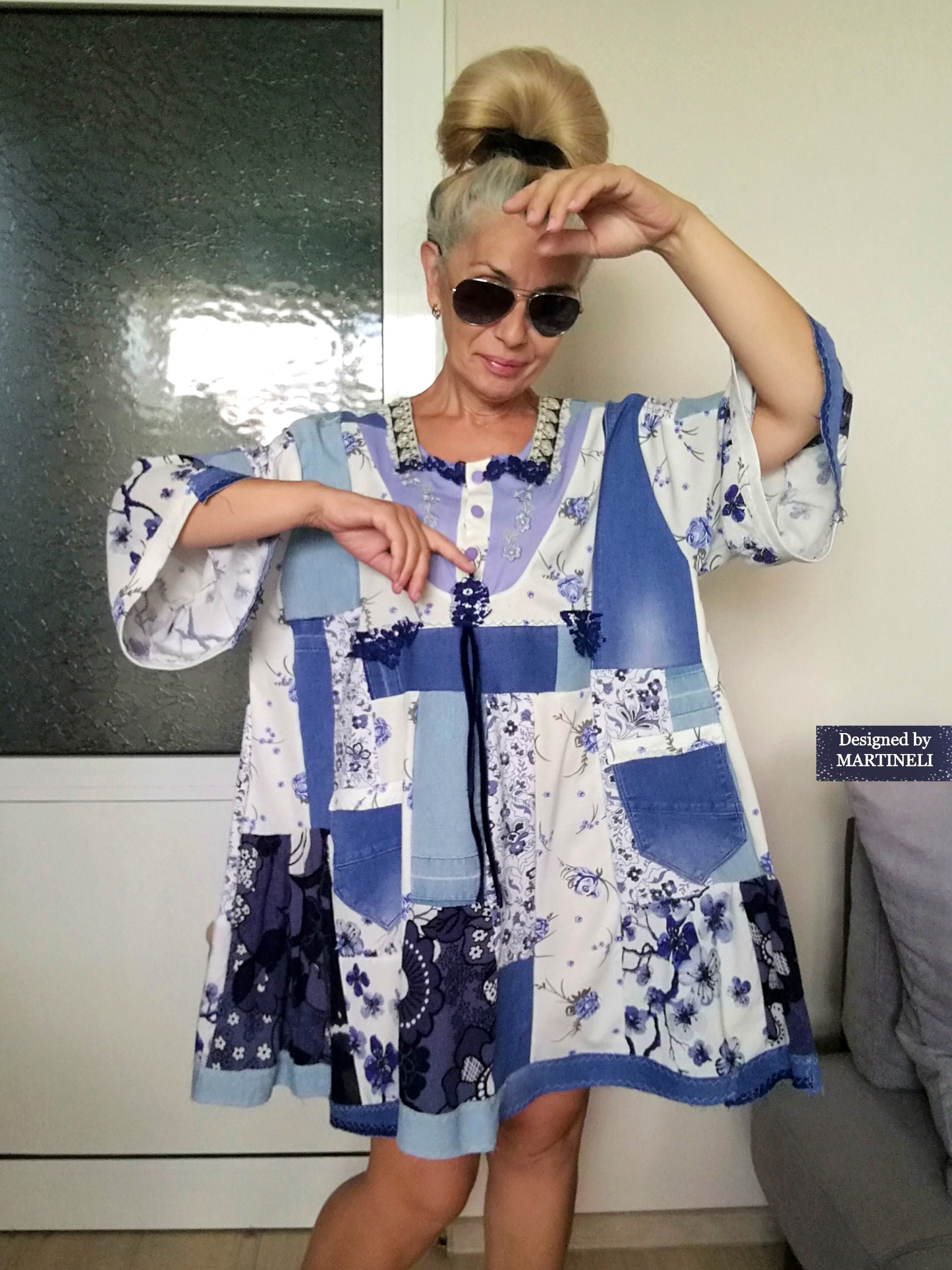 Plus Size Summer Dress 3XL Maxi Denim Shirt Dress