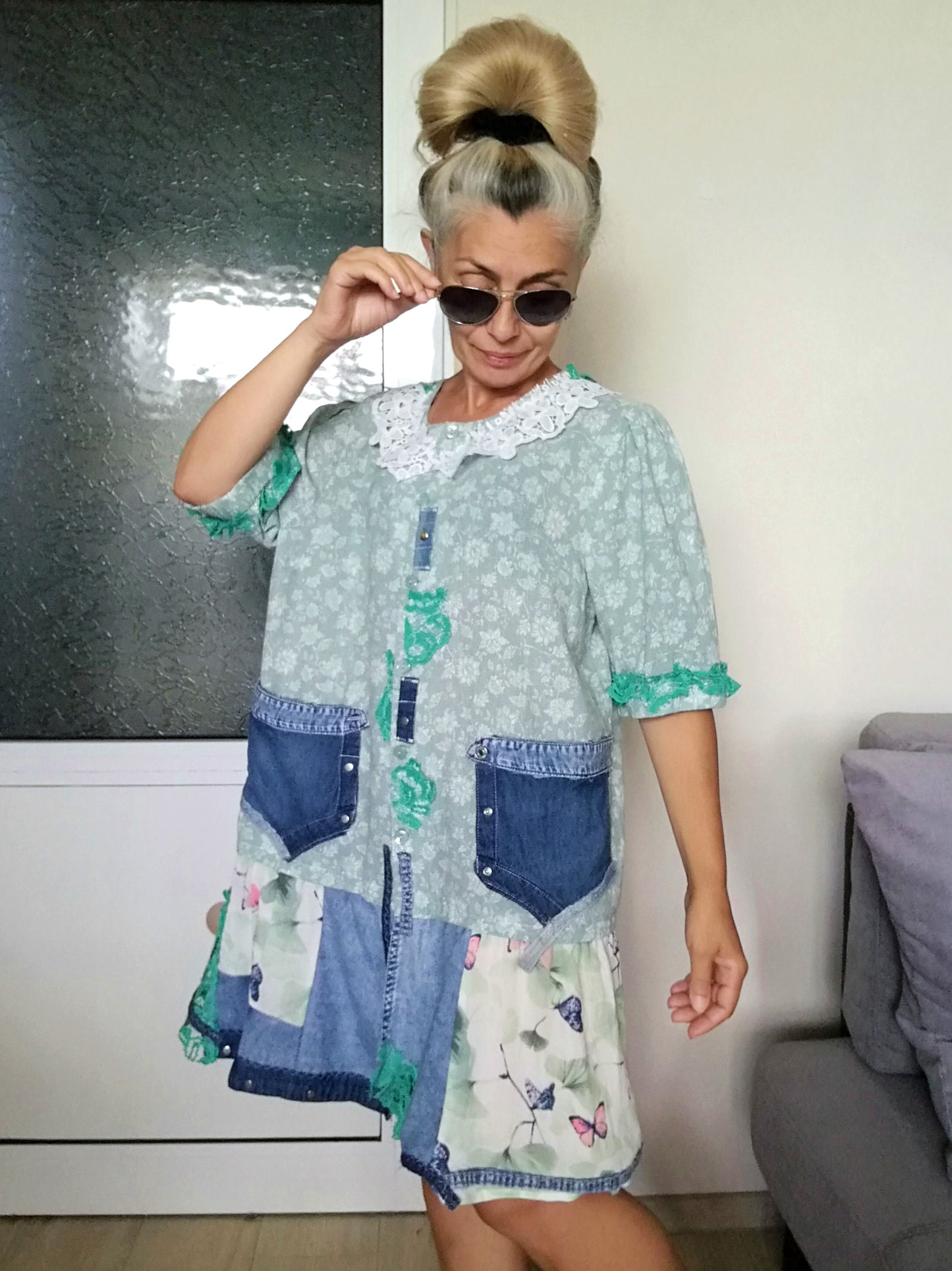 Linen Shirt Dress For Women XL Boho Summer Jacket Dress