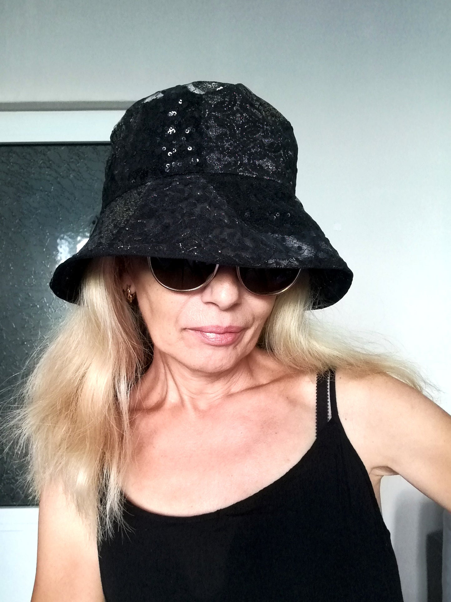 Black Festival Bucket Hat XL/2XL Summer Party Hat For Women