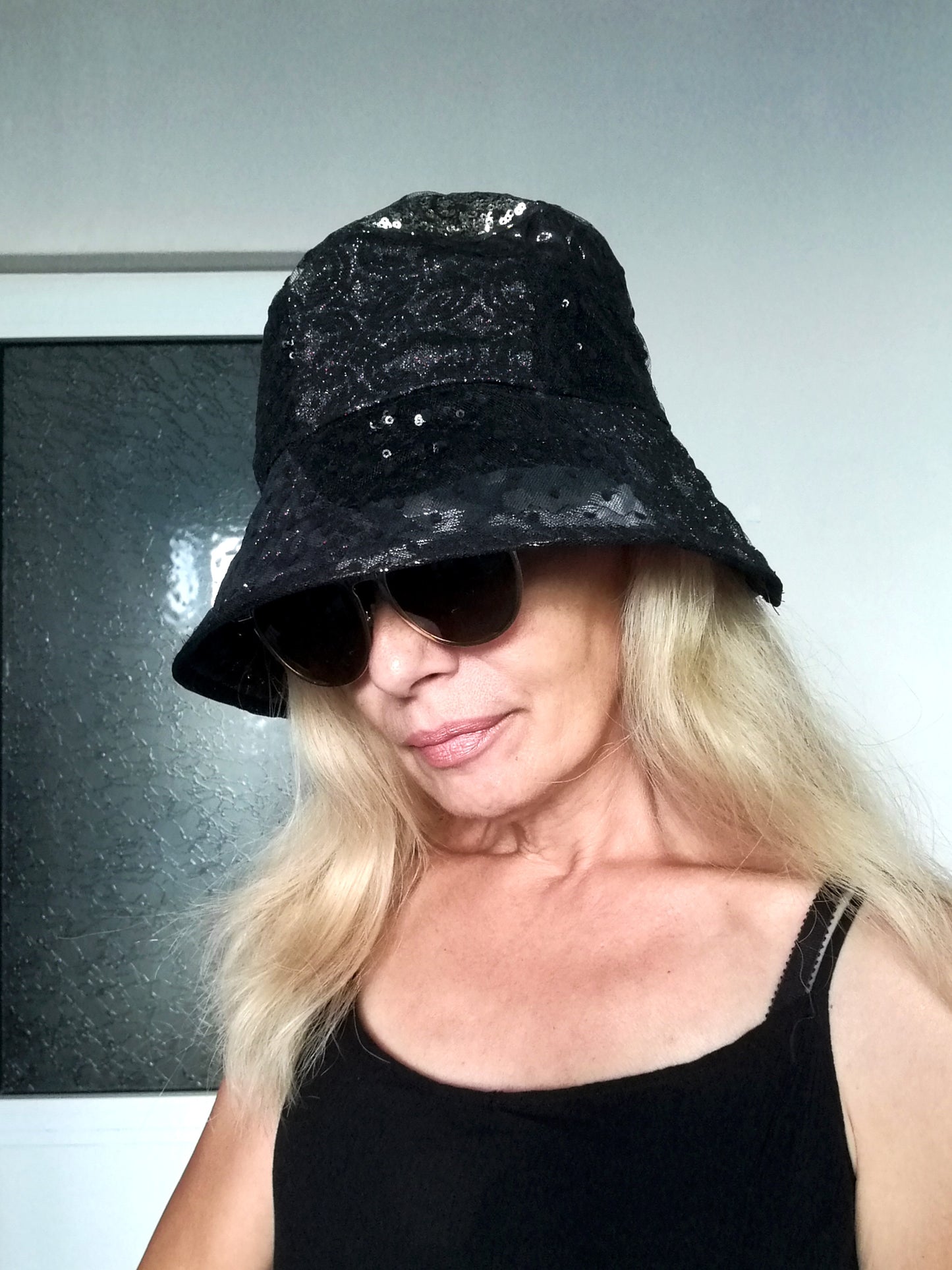 Black Festival Bucket Hat XL/2XL Summer Party Hat For Women