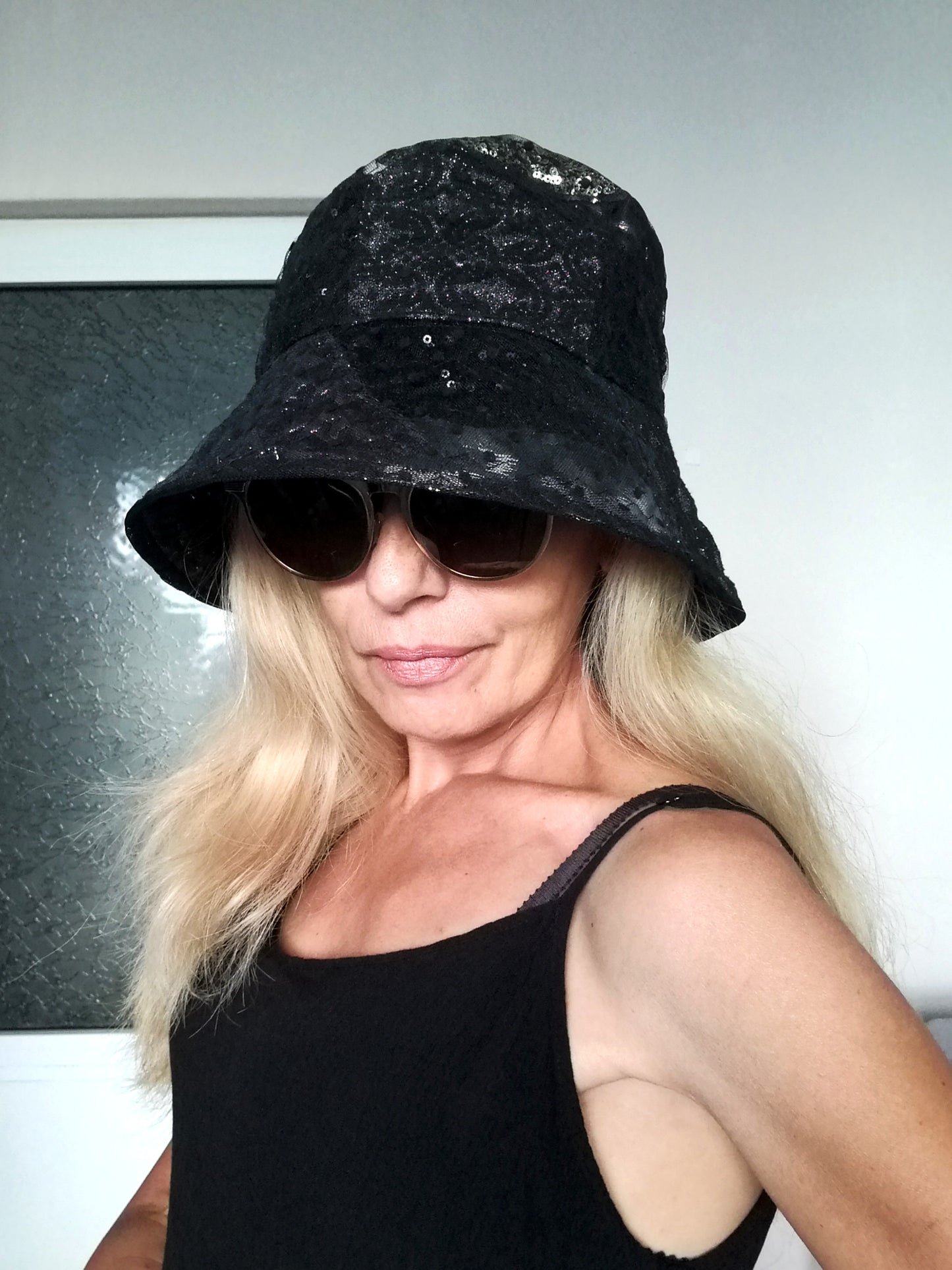 Black Festival Bucket Hat XL/2XL Summer Party Hat For Women
