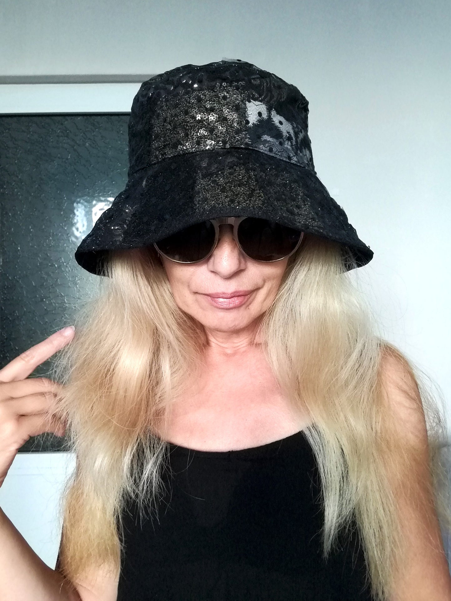 Black Festival Bucket Hat XL/2XL Summer Party Hat For Women