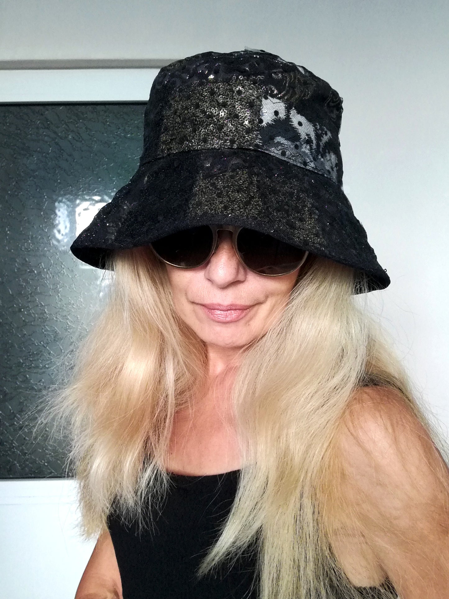 Black Festival Bucket Hat XL/2XL Summer Party Hat For Women