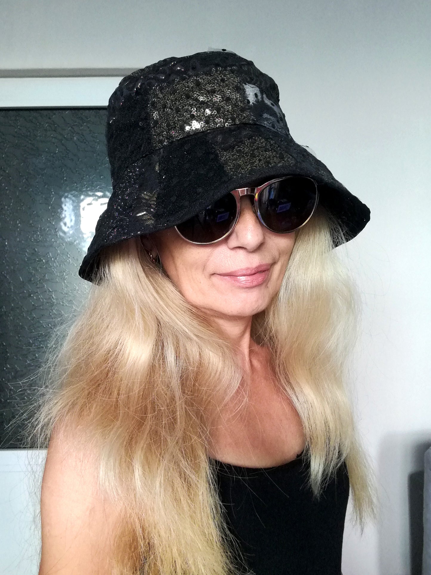Black Festival Bucket Hat XL/2XL Summer Party Hat For Women