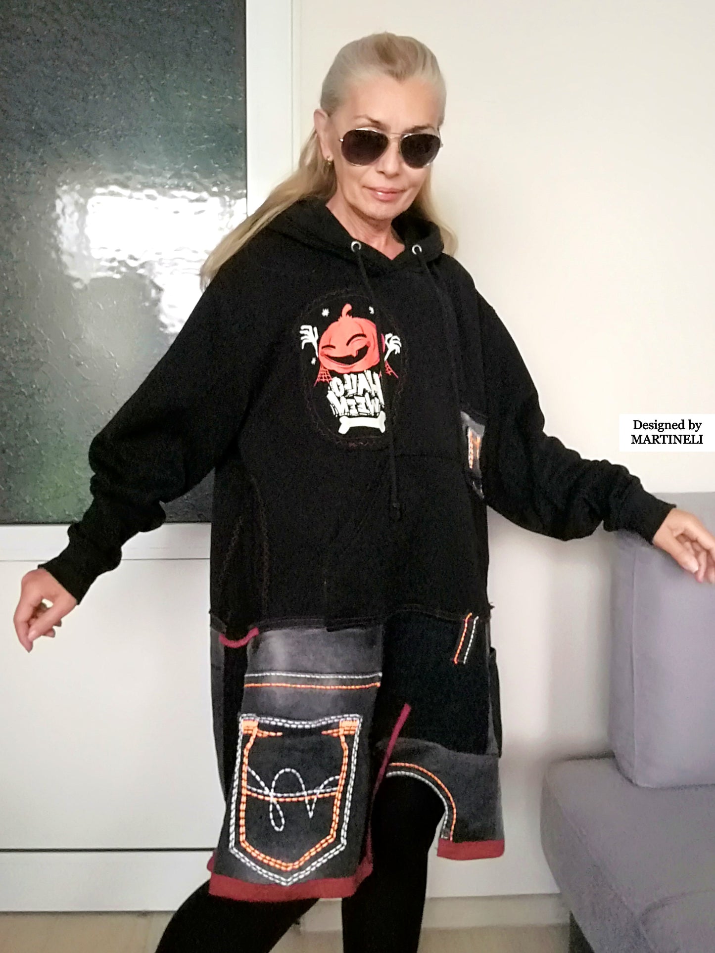 Plus Size Halloween Dress 3X Black Hooded Dress