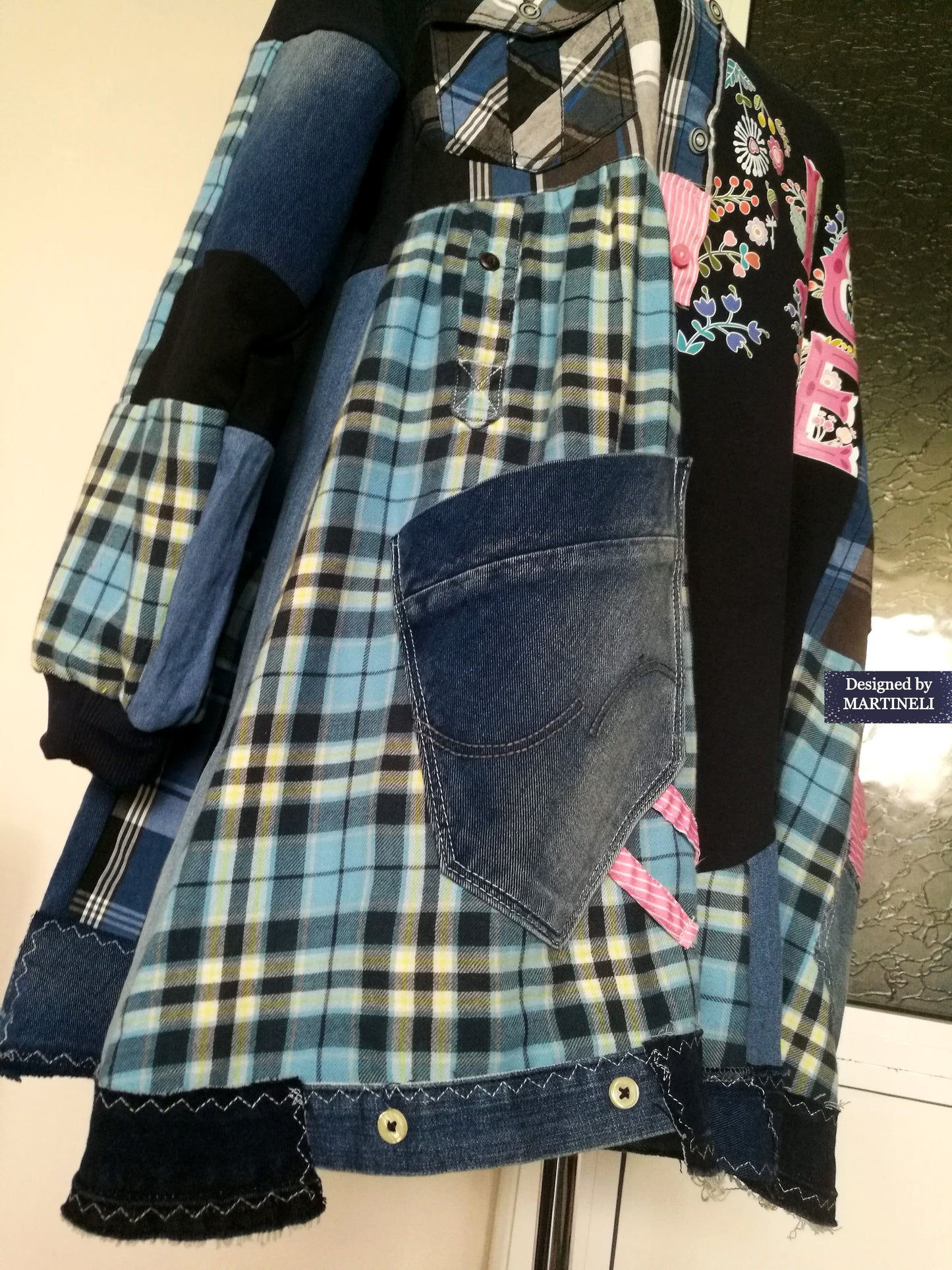 Plus Size Boho Shirt Dress 4X Maxi Denim Sweatshirt Dress