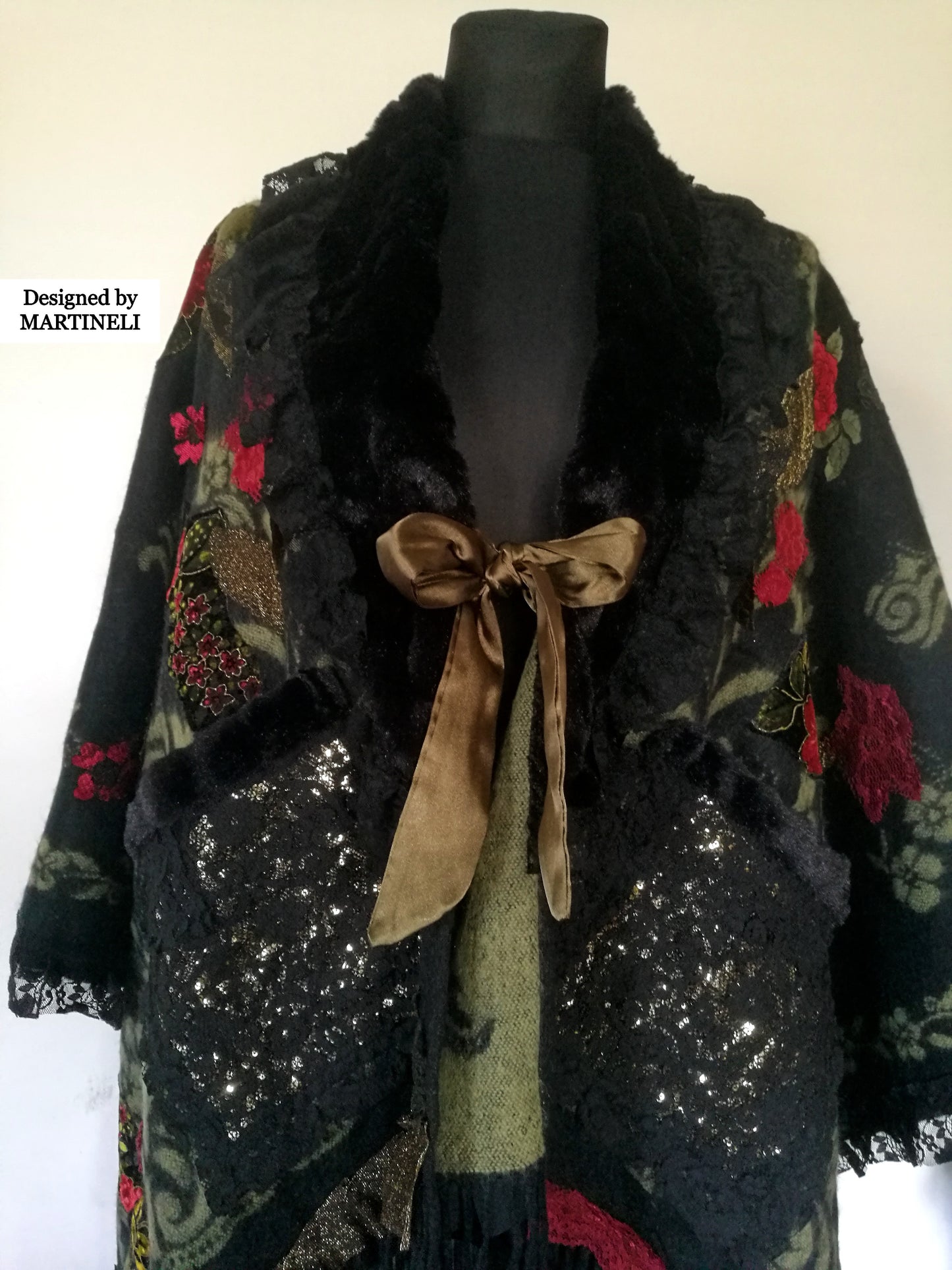 One Size Floral Cape Boho Chic Cape Warm Gypsy Cape