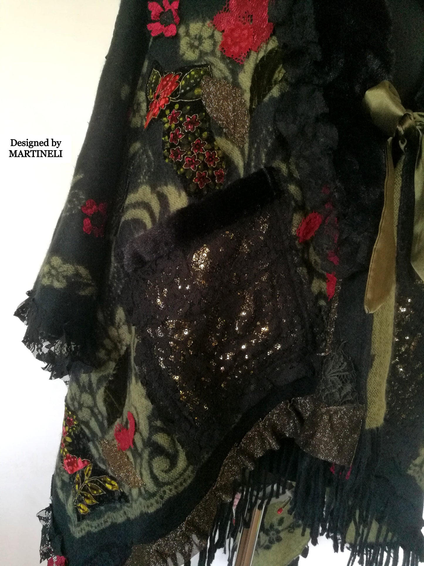 One Size Floral Cape Boho Chic Cape Warm Gypsy Cape