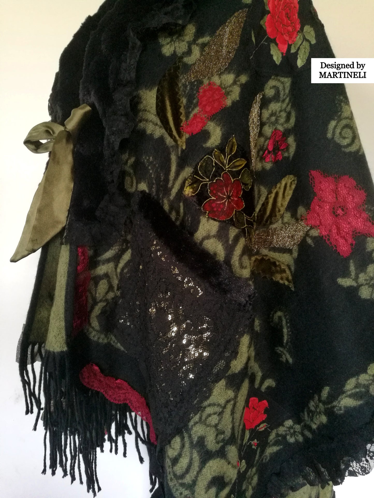 One Size Floral Cape Boho Chic Cape Warm Gypsy Cape