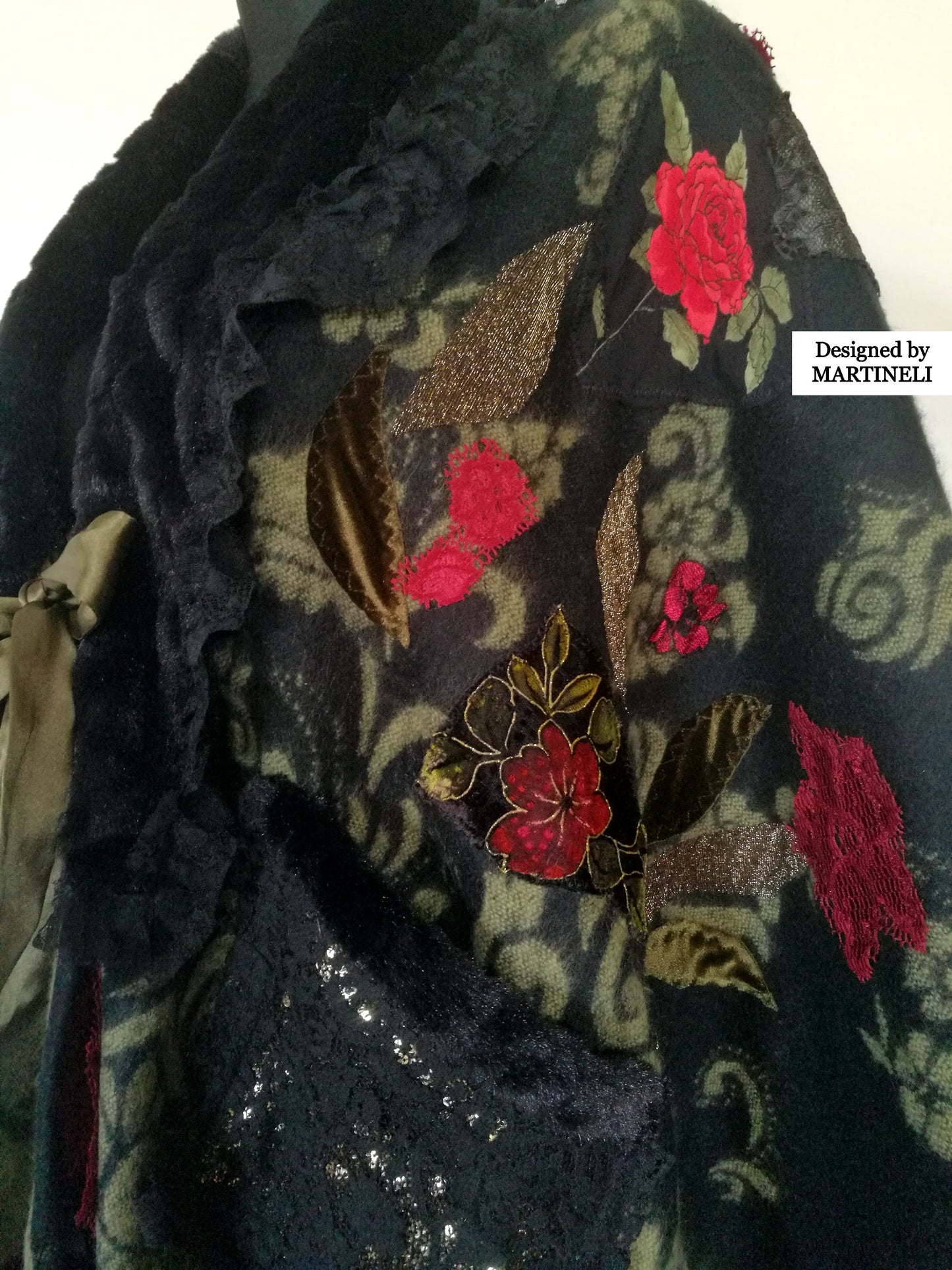 One Size Floral Cape Boho Chic Cape Warm Gypsy Cape