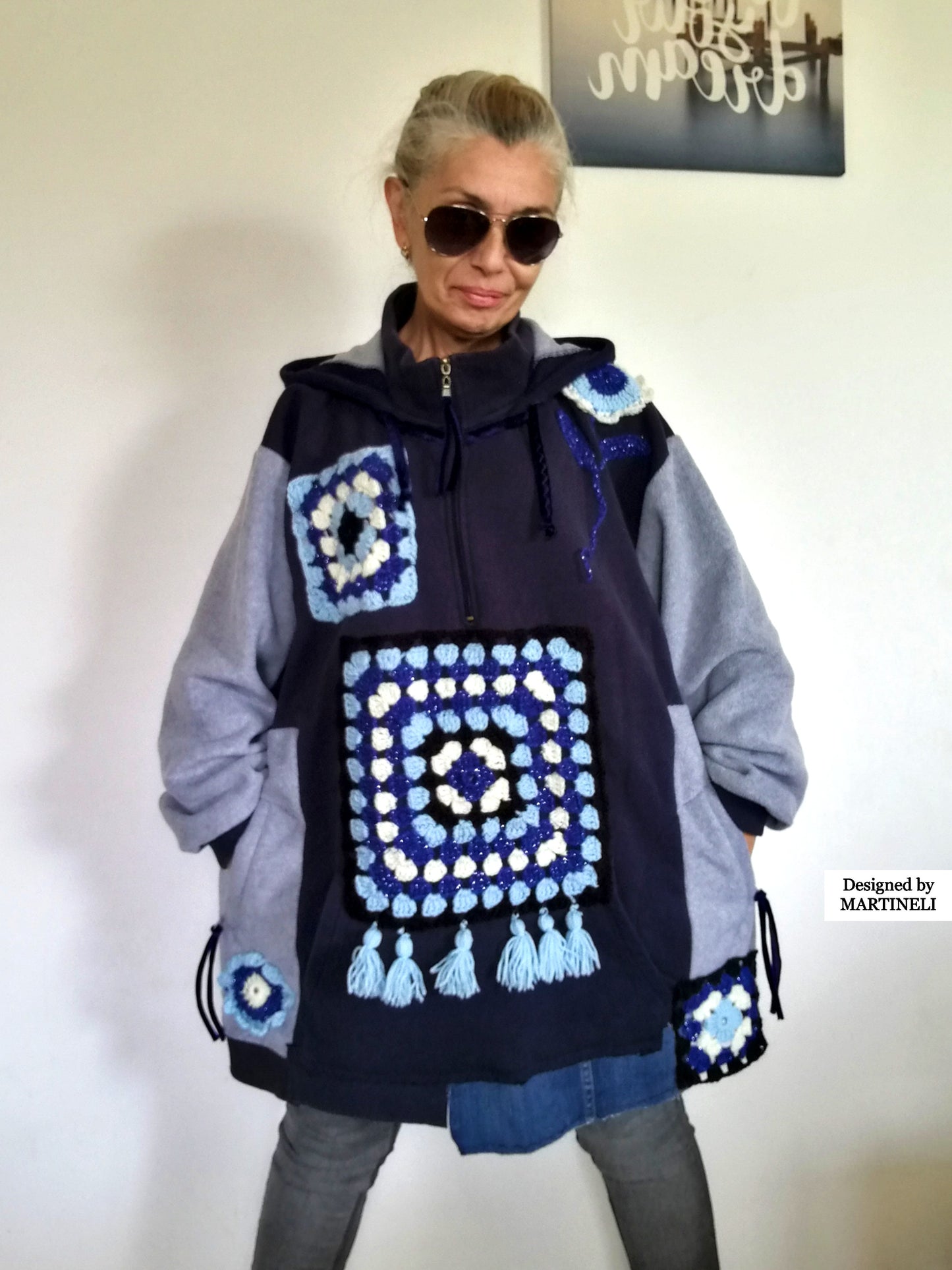 Plus Size Hooded Dress 5X Boho Sweatshirt Dress