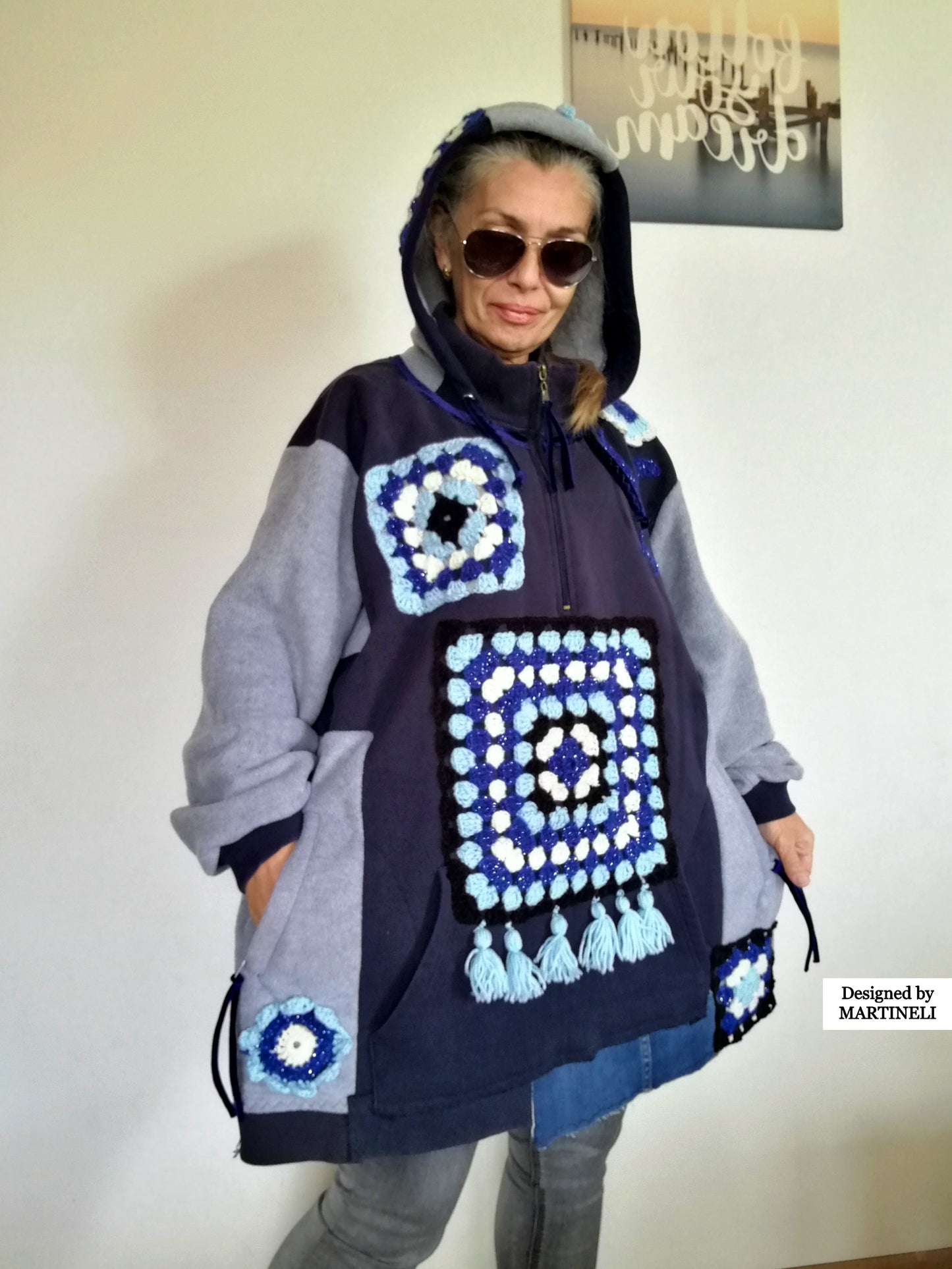 Plus Size Hooded Dress 5X Boho Sweatshirt Dress