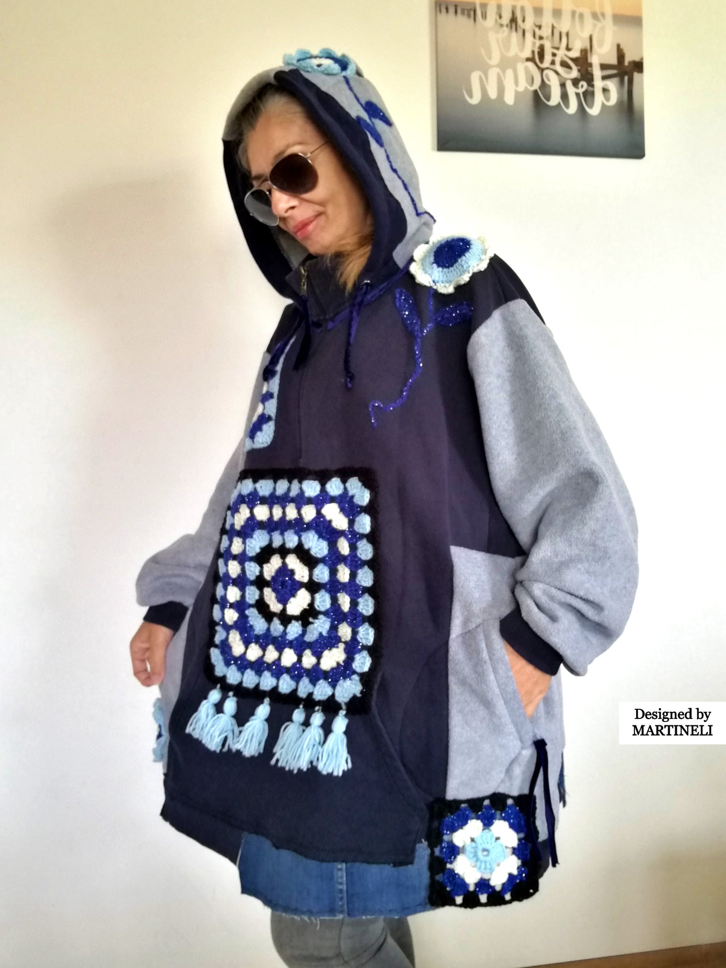Plus Size Hooded Dress 5X Boho Sweatshirt Dress