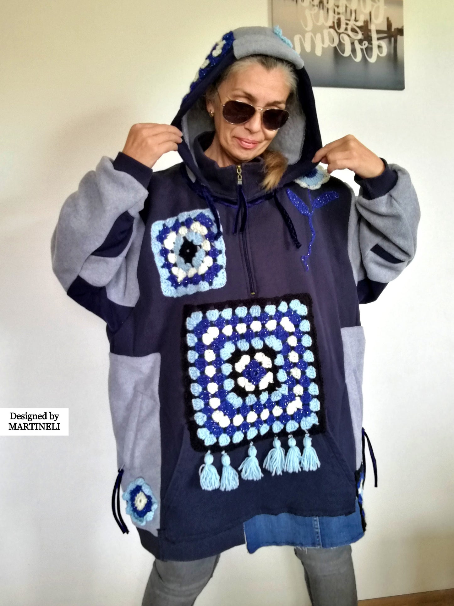 Plus Size Hooded Dress 5X Boho Sweatshirt Dress