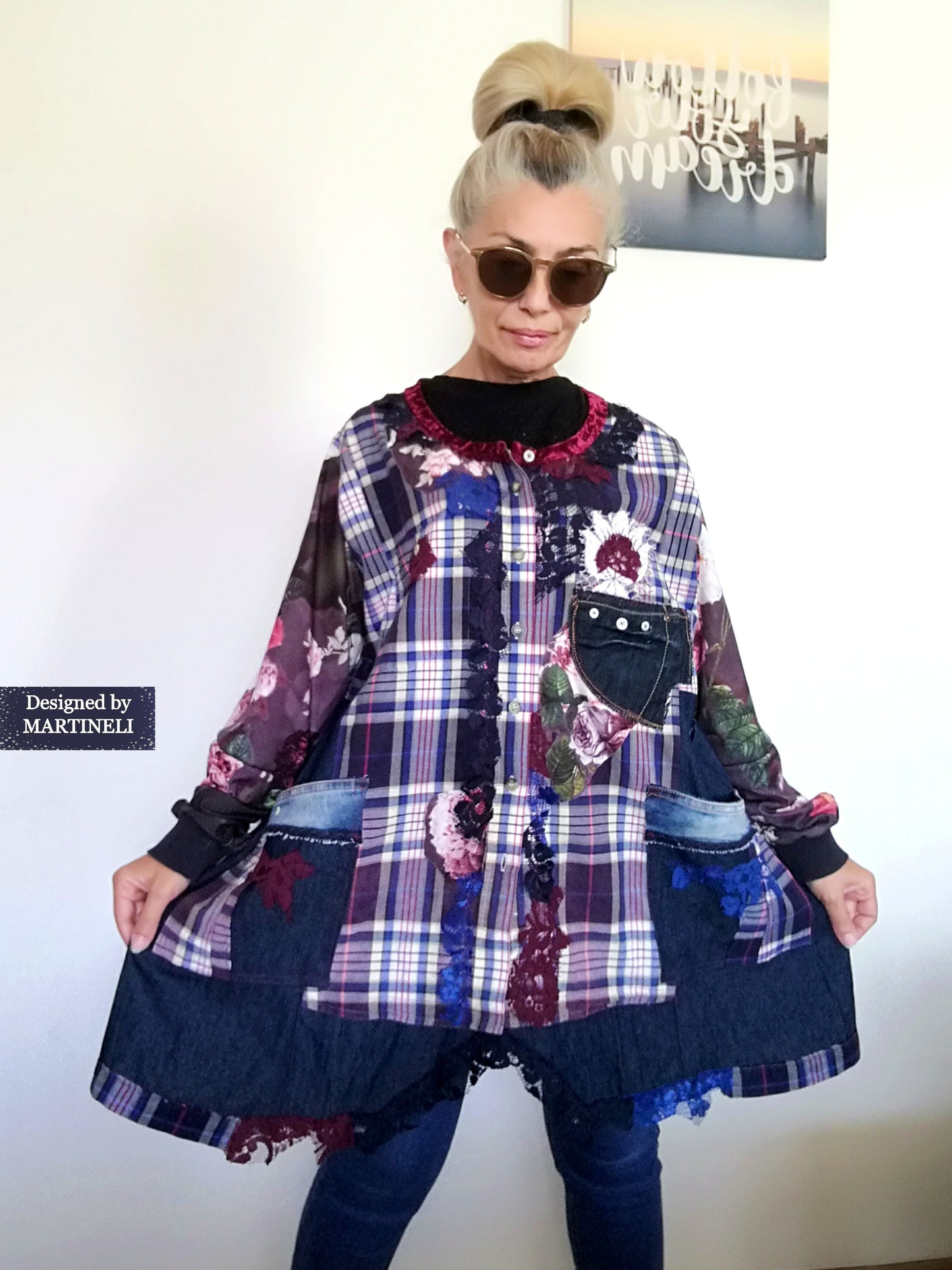 Plus Size Denim Shirt Dress 3XL Boho Style Jacket Dress