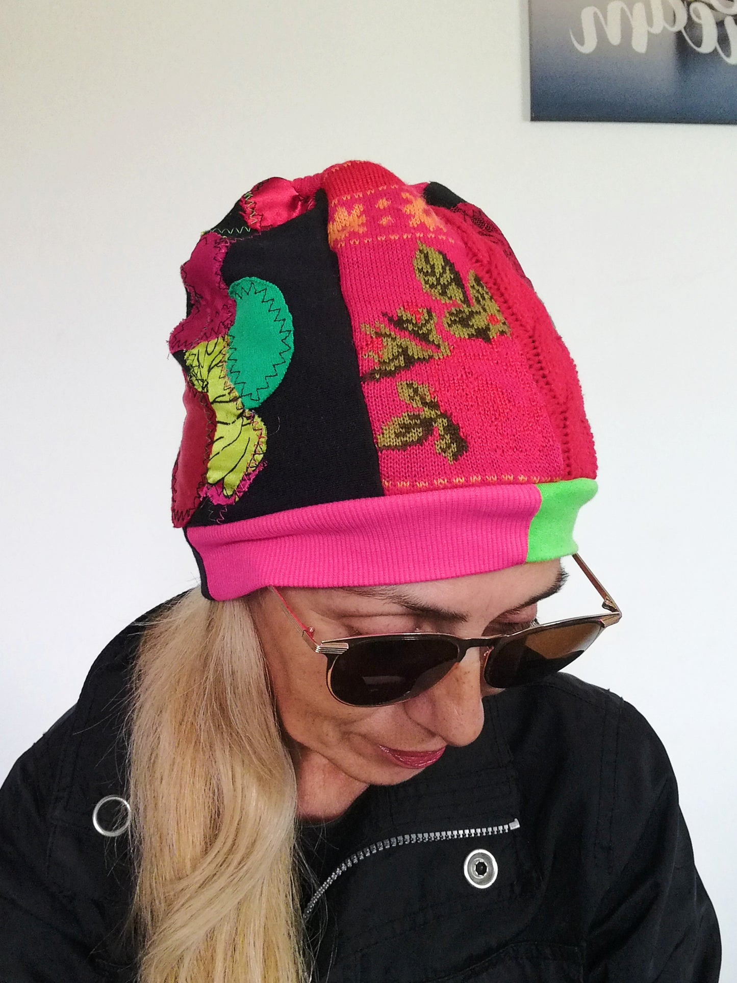 Colourful Warm Beanie Hat for Women Embroidered Beanie