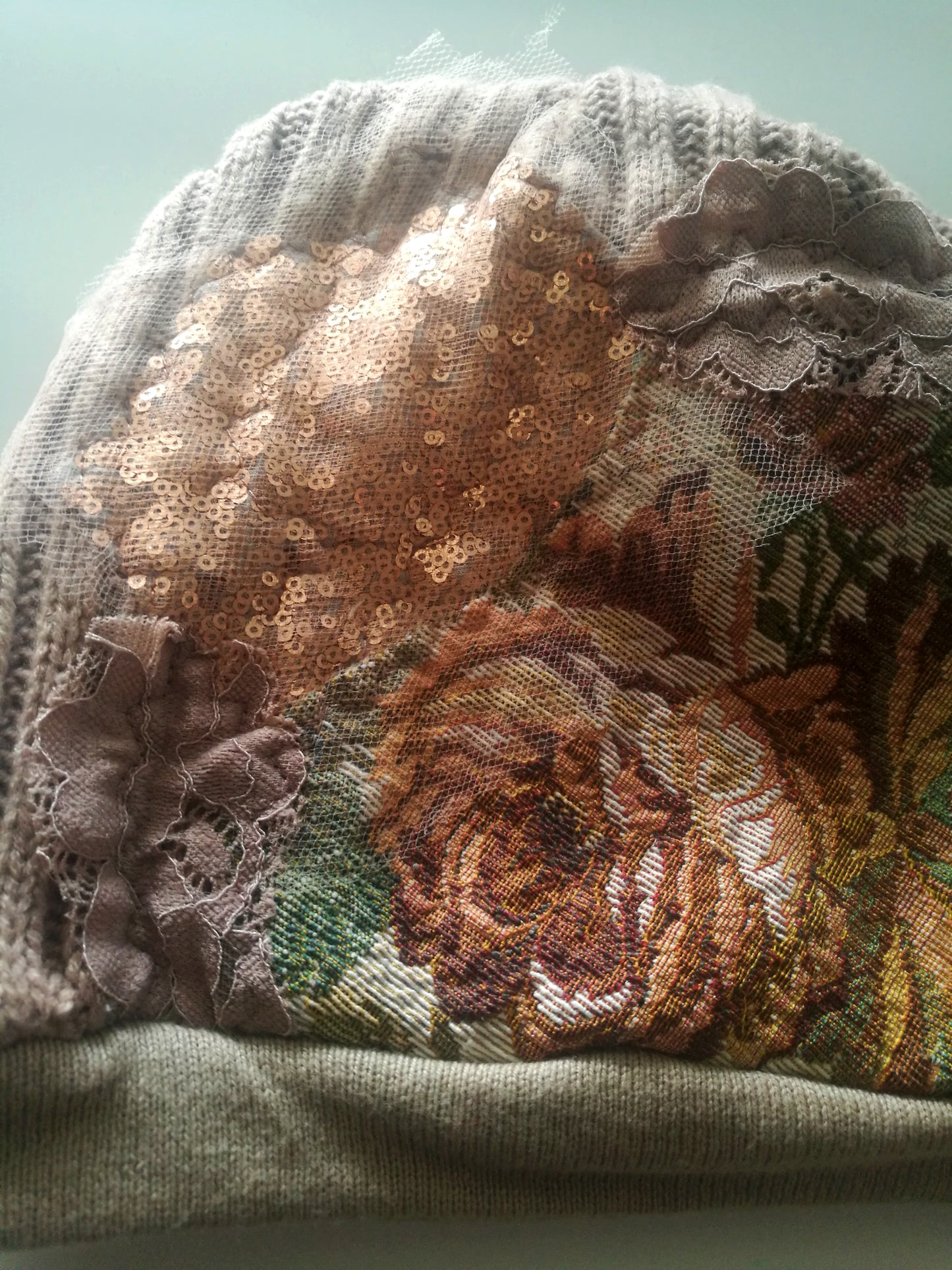 Winter Beanie Hat For Women Warm Knit Floral Beanie