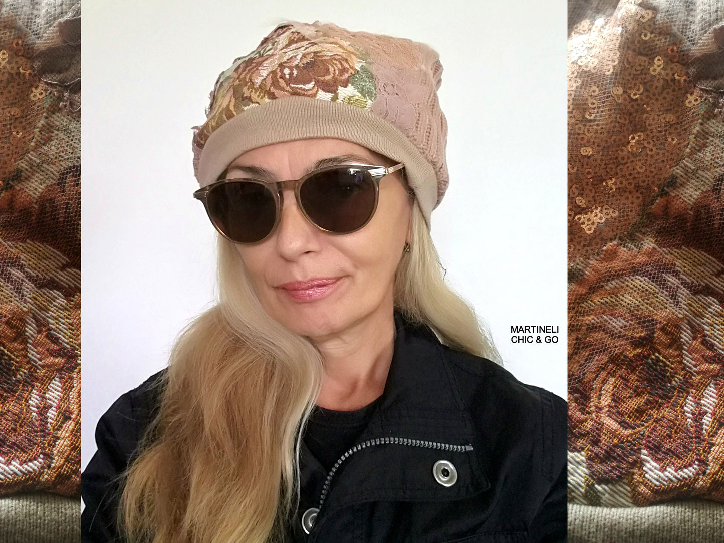 Winter Beanie Hat For Women Warm Knit Floral Beanie